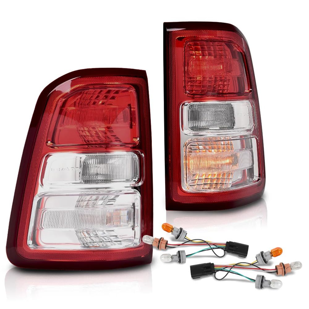 DOTCOM Tail Lights Assembly Pair Fit Dodge Ram 1500 2019-2023 w/Bulbs(Not Fit Ram 1500 Classic Models & LED Type Tail Light Mode