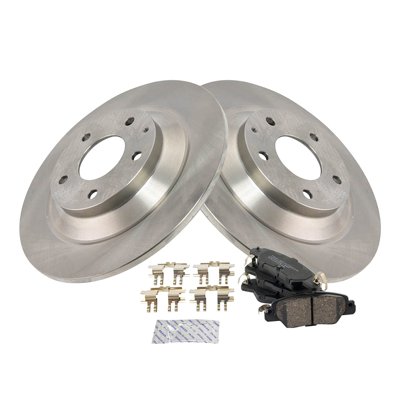 Trq Rear Brake Pad & Rotor Kit Brake Pads Brake Rotor Ceramic Compatible With 2016-2018 Mazda Cx-5