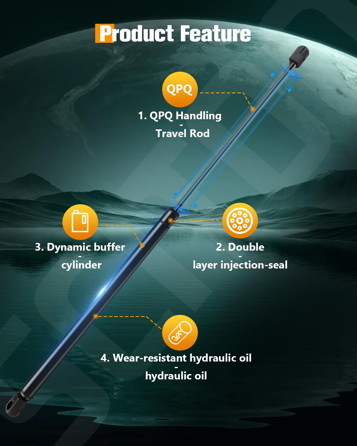 Scitoo 4351 23.62Inch Lift Supports Fit For Volkswagen Type 1 1998-2010 Rear Left And Right Trunk Shock Struts 2Pcs
