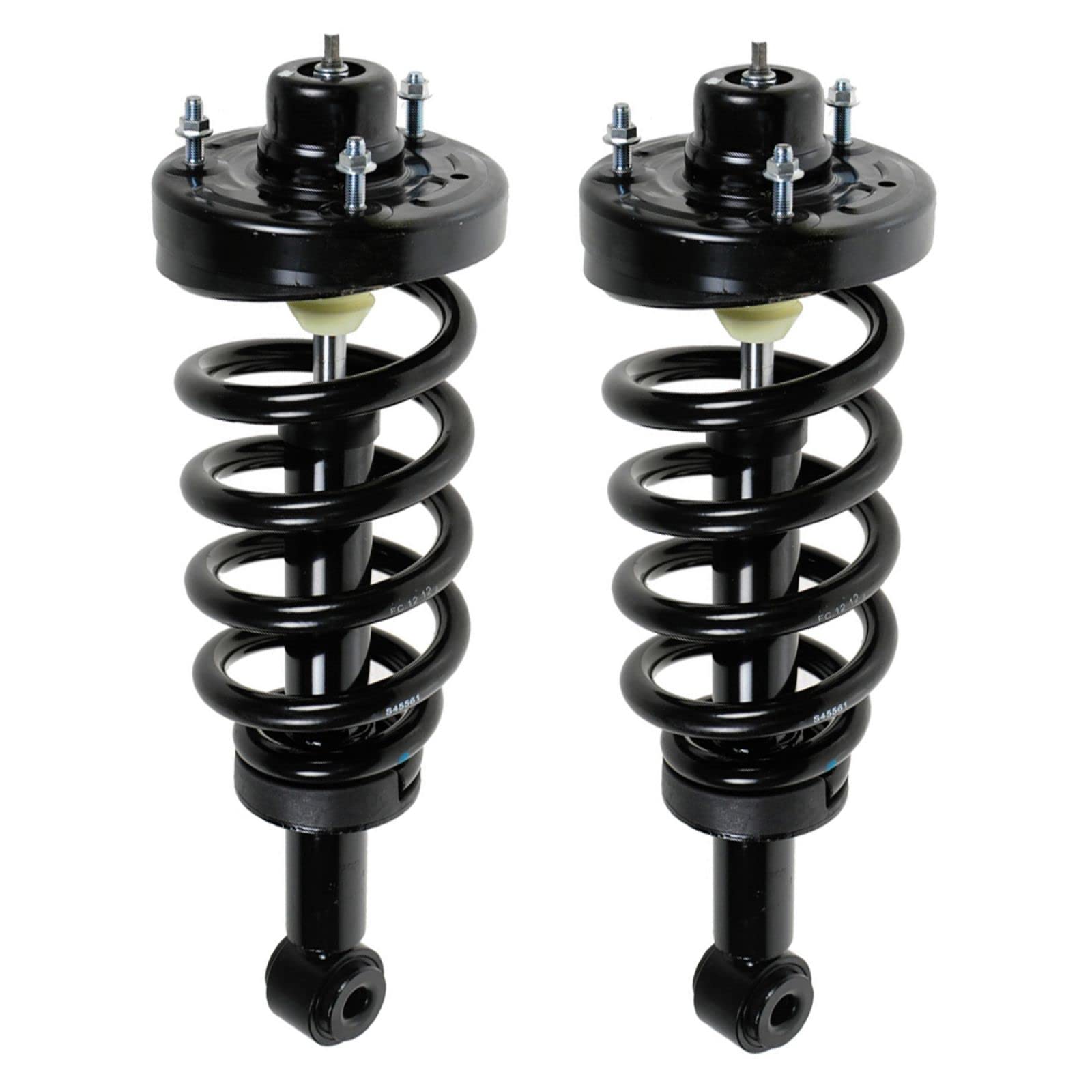 TRQ Rear Strut & Coil Spring Assembly Set, Driver & Passenger Sides, Steel, Compatible with 07-17 Ford Expedition, Lincoln Navigator