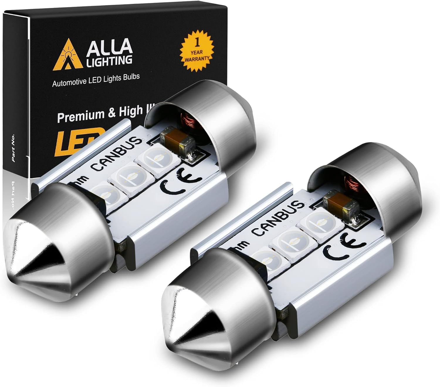 Alla Lighting 31mm DE3021 DE3022 7065 LED Festoon Bulbs, 10000K Blue CAN-Bus Interior Dome, Map, Trunk, Step Courtesy Lights Lam