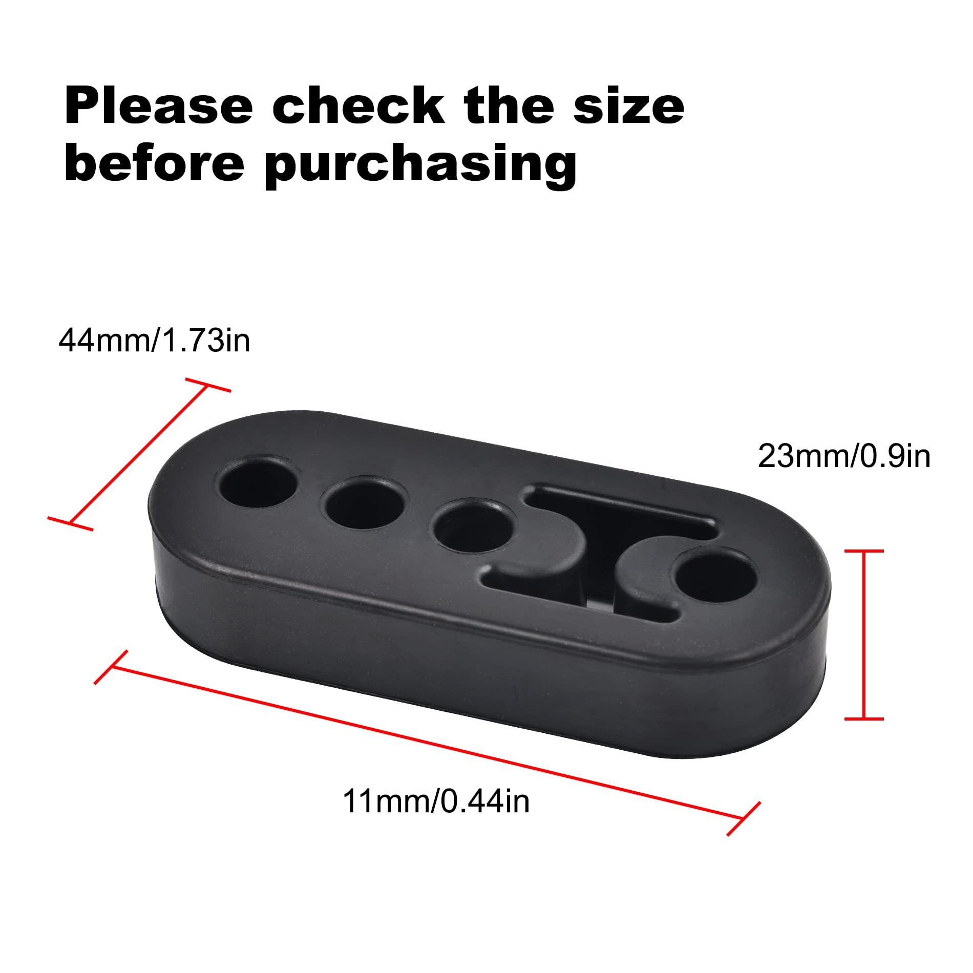 EVIL ENERGY Exhaust Hanger Rubber Bushing Mount - Adjustable Insulator, 4 Holes, 4PCS, Universal Fit