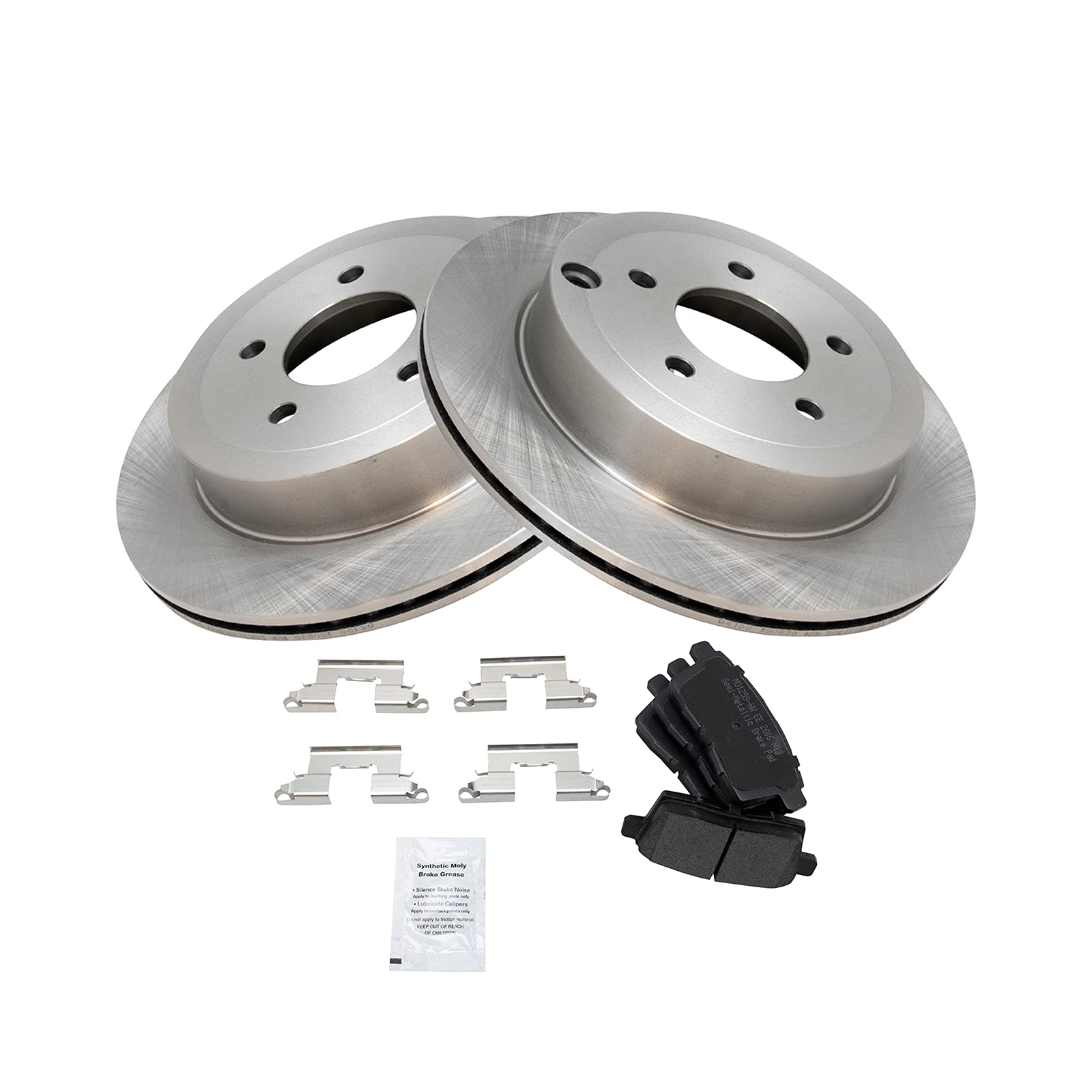Trq Rear Brake Pad & Rotor Kit Brake Pads Brake Rotor Semi-Metallic Compatible With 2007-2010 Ford Edge Lincoln Mkx
