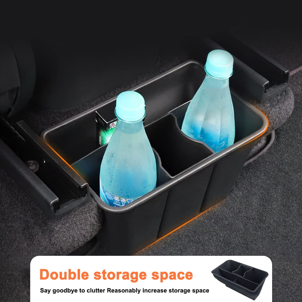 Atnvidsg Rear Underseat Organizer Compatible With Tesla Model Y 2020 2021 2022 2023 Abs Organizer Center Console Organizer (Blac