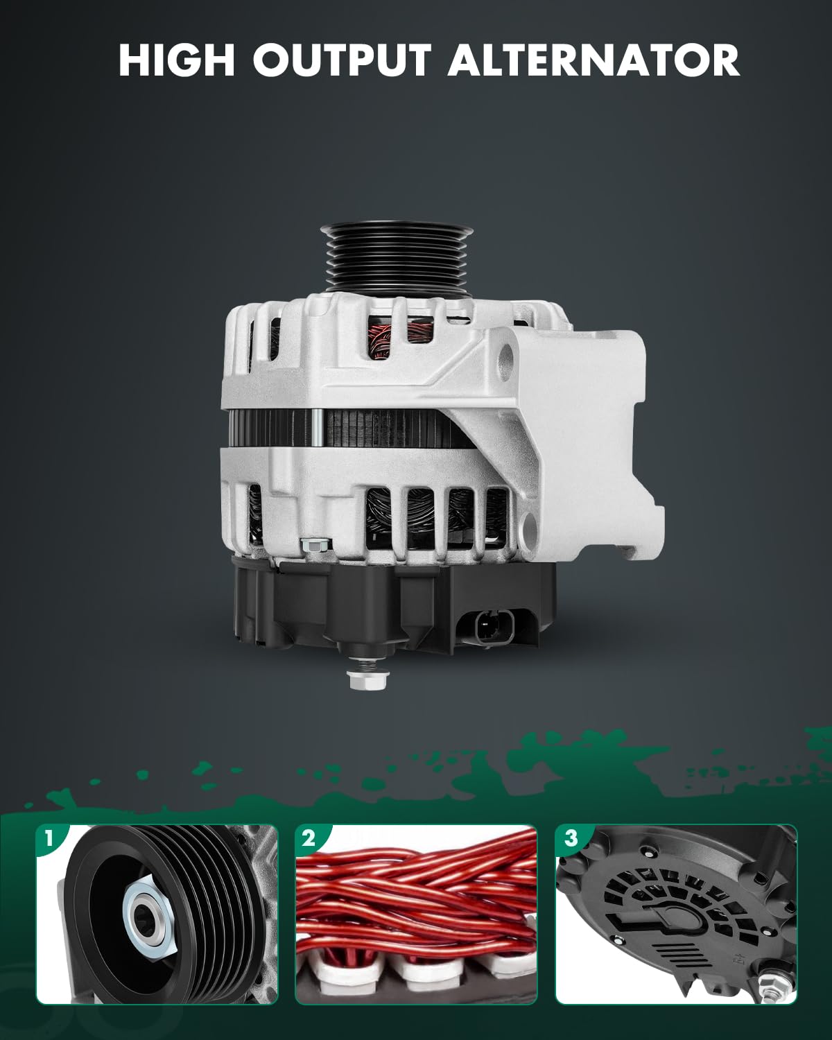SCITOO High Output Alternator 150Amp 3.0L/3.6L 11932 Replacement New for Buick for LaCrosse 2010-2016,for Chevy for Equinox 2010