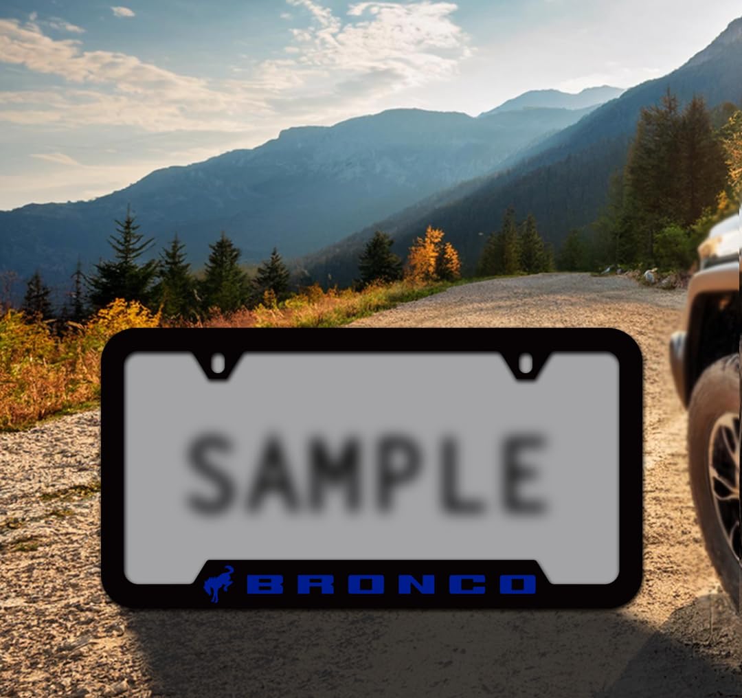 Ford Bronco Uv Printed License Plate Frame - Velocity Blue