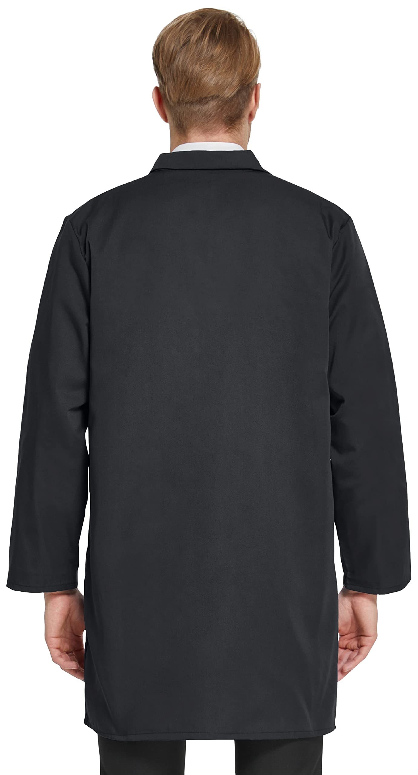 Vogrye Professional Lab Coat For Women Men Long Sleeve,Unisex (Xl, Black)