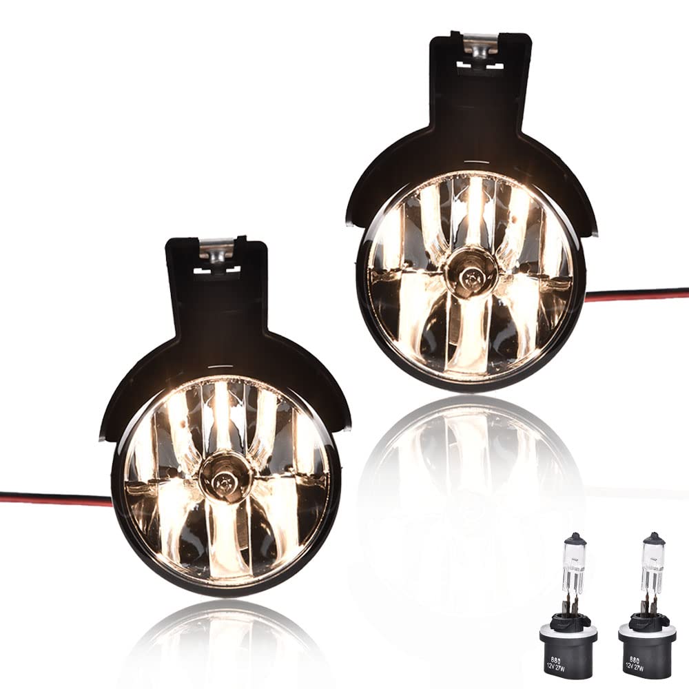 ALLGOOD Fog Lights w/Bulbs, Compatible with Dodge Durango Dakota 1998-2000, Smoky Lens Front Bumper Driving Fog Lights Lamps 1Pa
