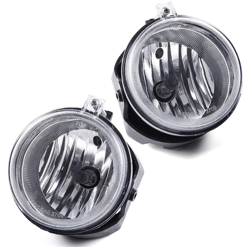PIT66 Fog Lights Assembly w/Bulbs Compatible with Dodge Nitro 2005-2008/Challenger 2008-2010/Caliber 2007-2009 Fit Charger 2006-