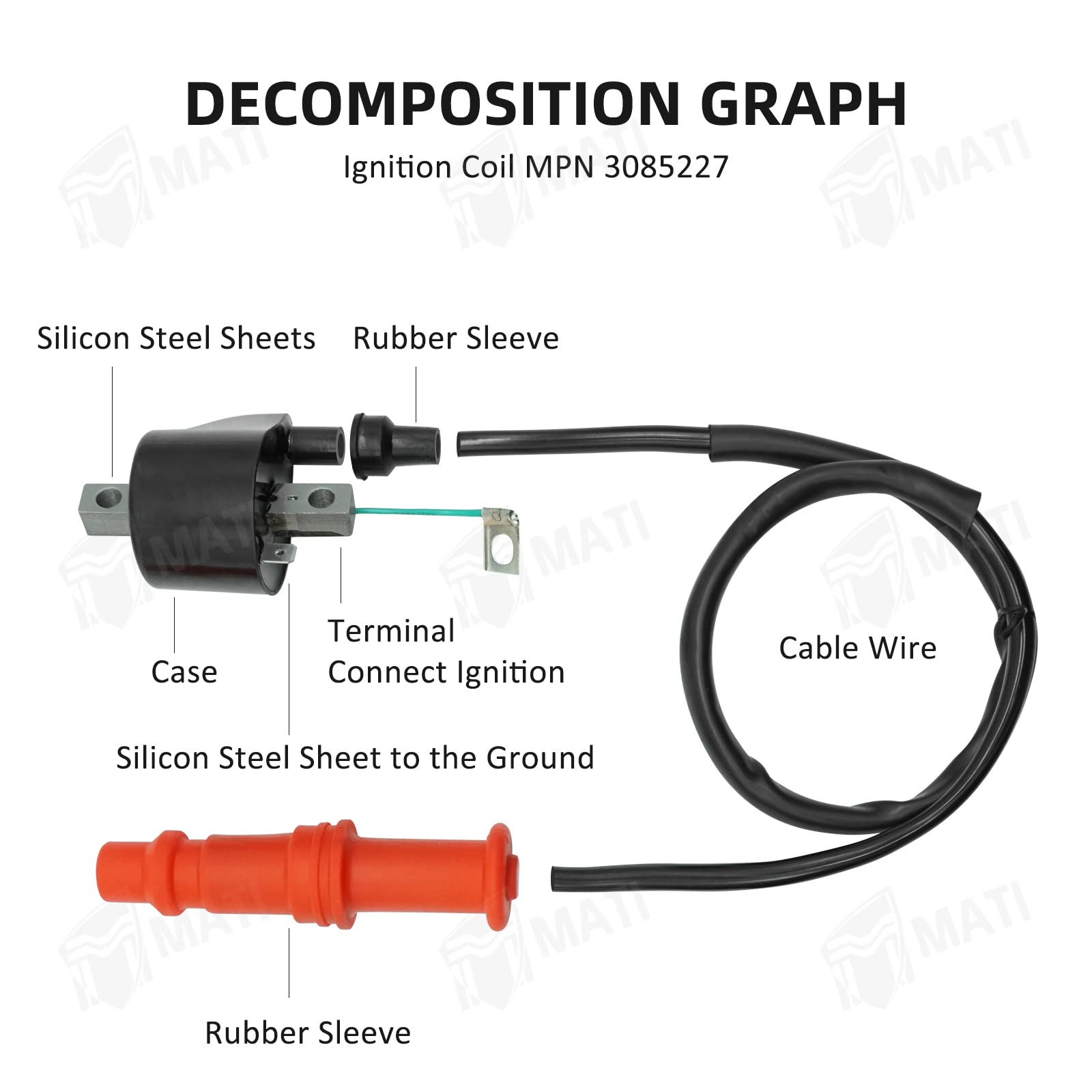 M Mati Ignition Coil & Spark Plug & Cdi For Polaris Sportsman 500 Big Boss 500 Ranger 500 3085227 3070175 3085639