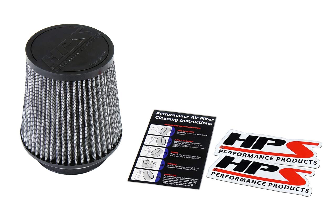 Hps Performance Air Filter 4 Id, 6 Element Length, 7.75 Overall Length, Gray, Model Number: Hps-4300