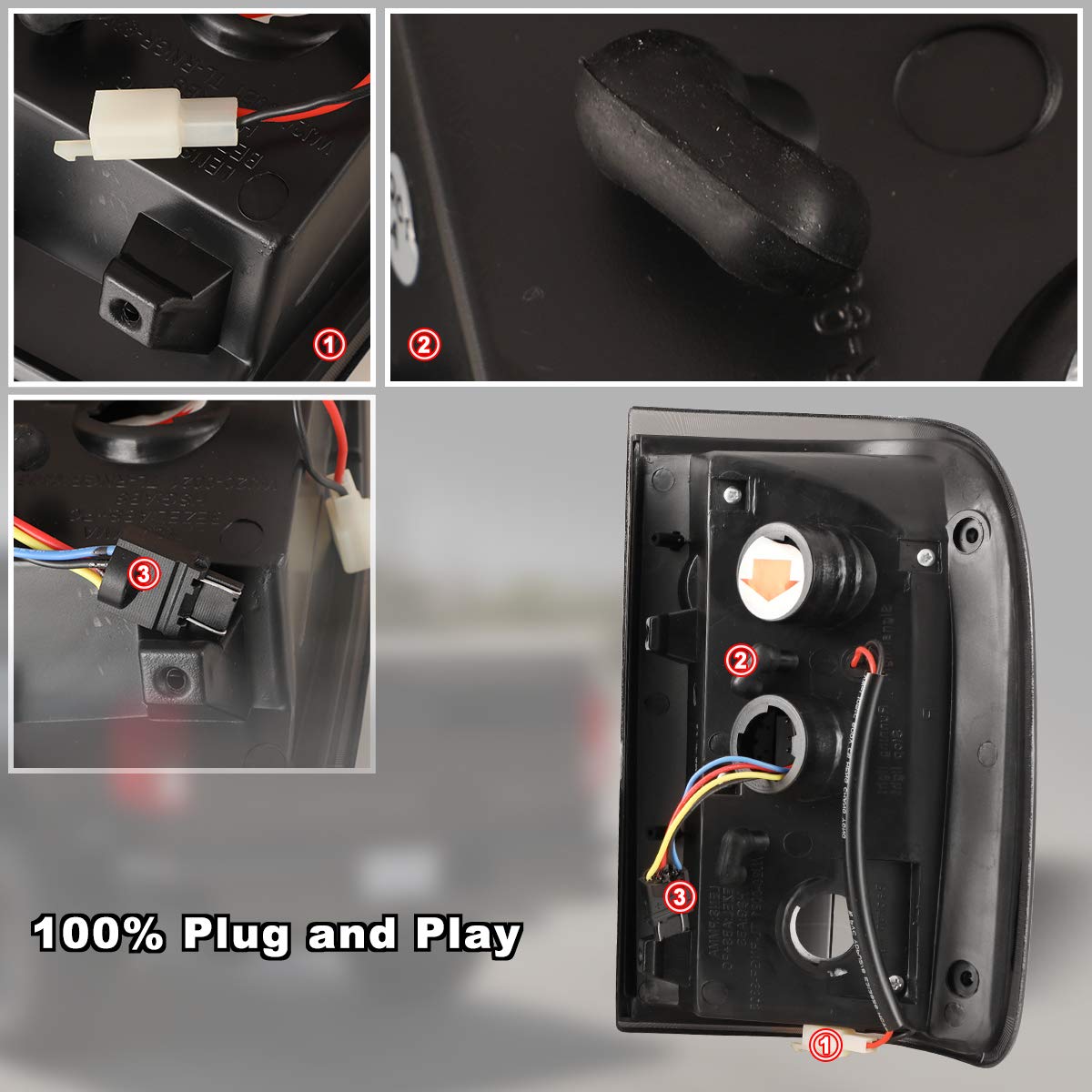 Nixon Offroad Tail Lights For 2001 2002 2003 2004 2005 Ford Ranger Excluding Stx Models Smoked Lens (Smoked)