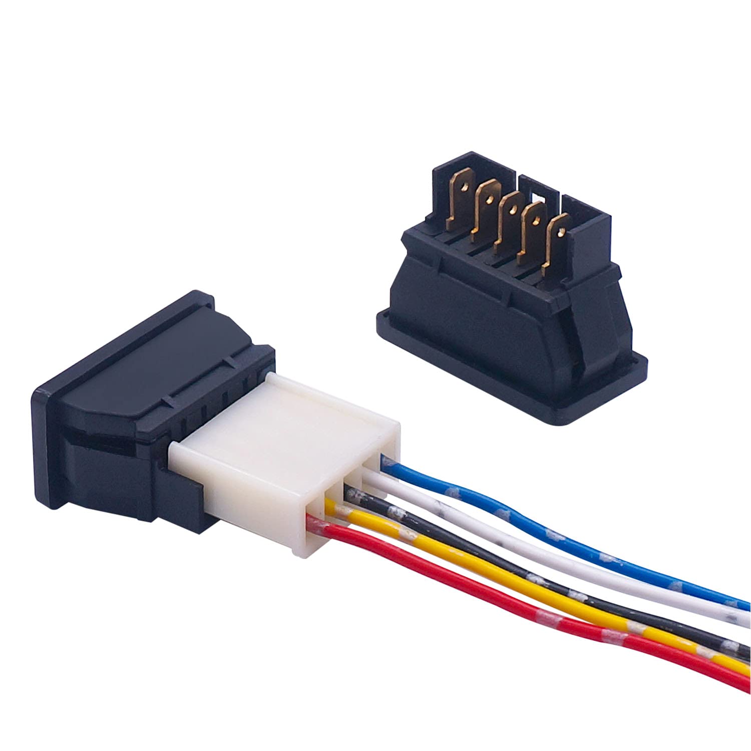Weideer 2Pcs 5 Pin Car Window Switch 12V 20A Control Power Window Lift Rv Slide Out Momentary Rocker Switch With Wiring Harness