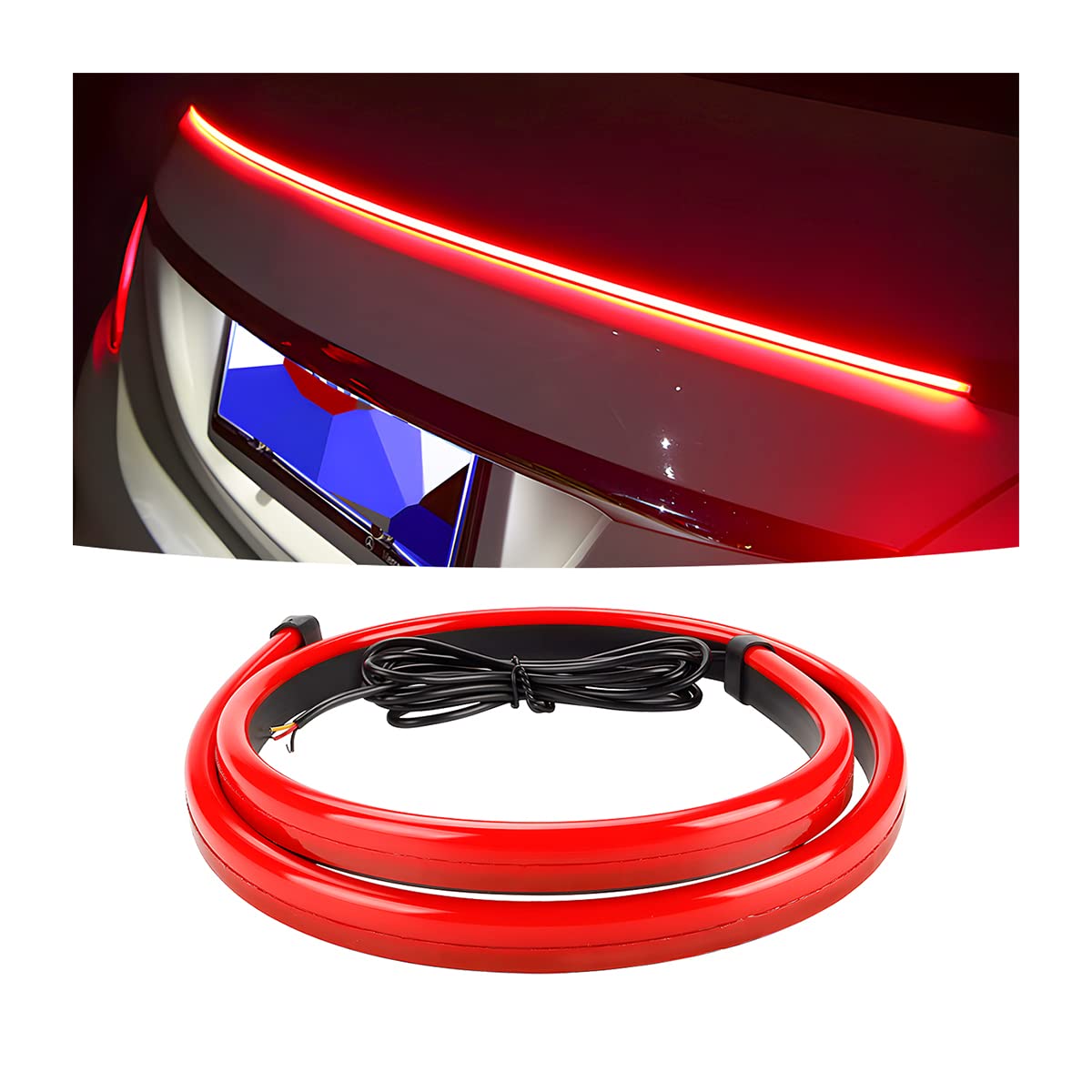 Hipopy Car Led Brake Led Strip Light, 35Inch 144Led Dc12V High Mount Stop Brake Light Bar, Rear Window Warning Signal Light For