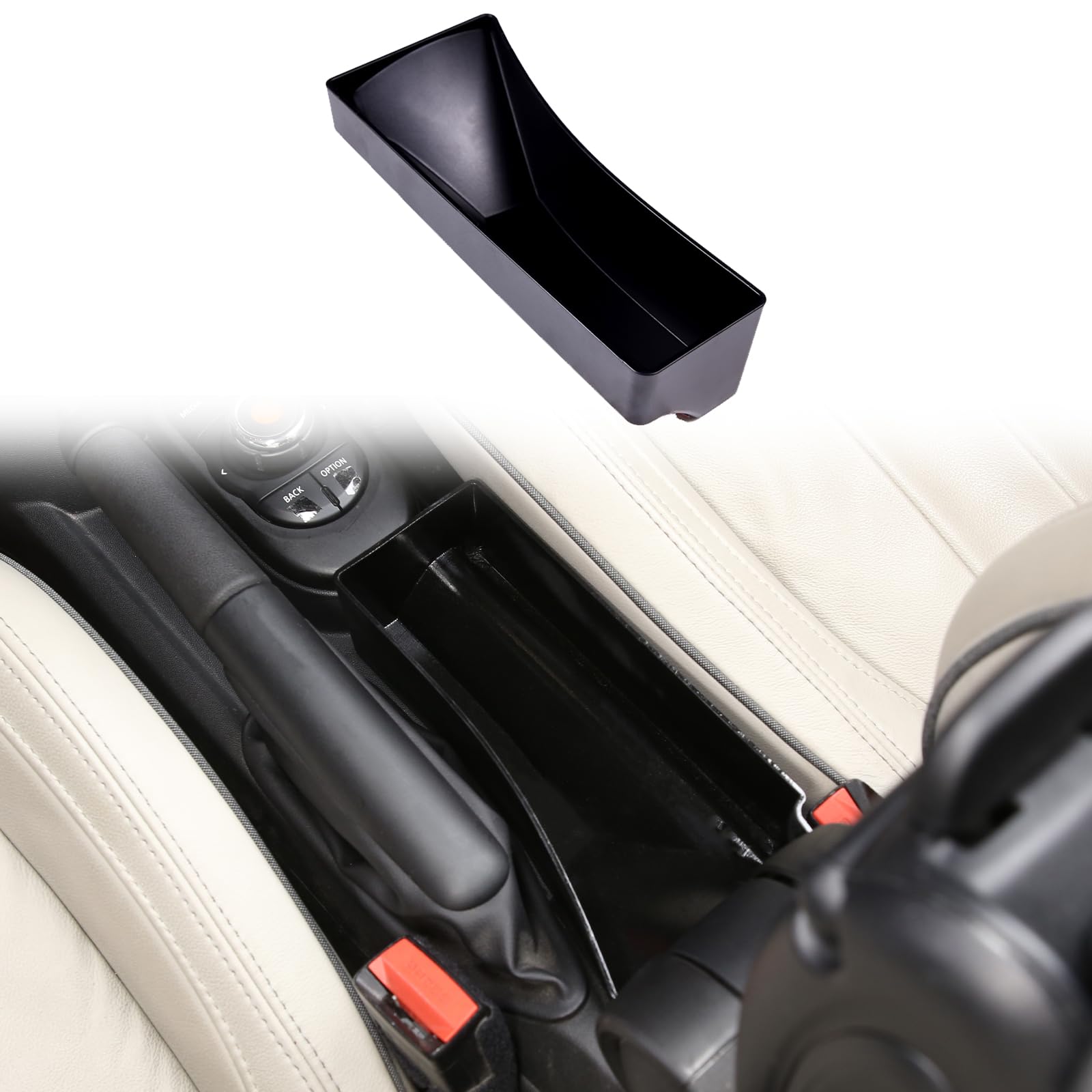 Happyhorse Car Central Control Storage Box Compatible With Bmw Mini Cooper Cooper S Jcw F55 F56 F57 2014-2022 Car Central Control Gear Rear Storage Box Tray Accessories