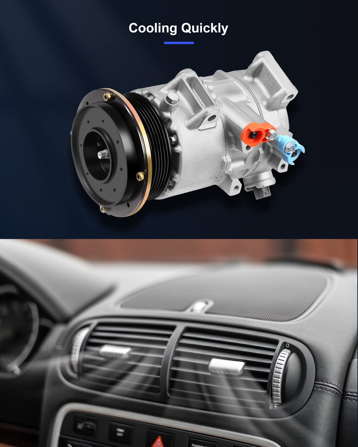 ECCPP A/C Compressor 2006-2008 for Toyota RAV4 2.4L 2007-2009 for Toyota Camry 2.4L AC Compressor Pump