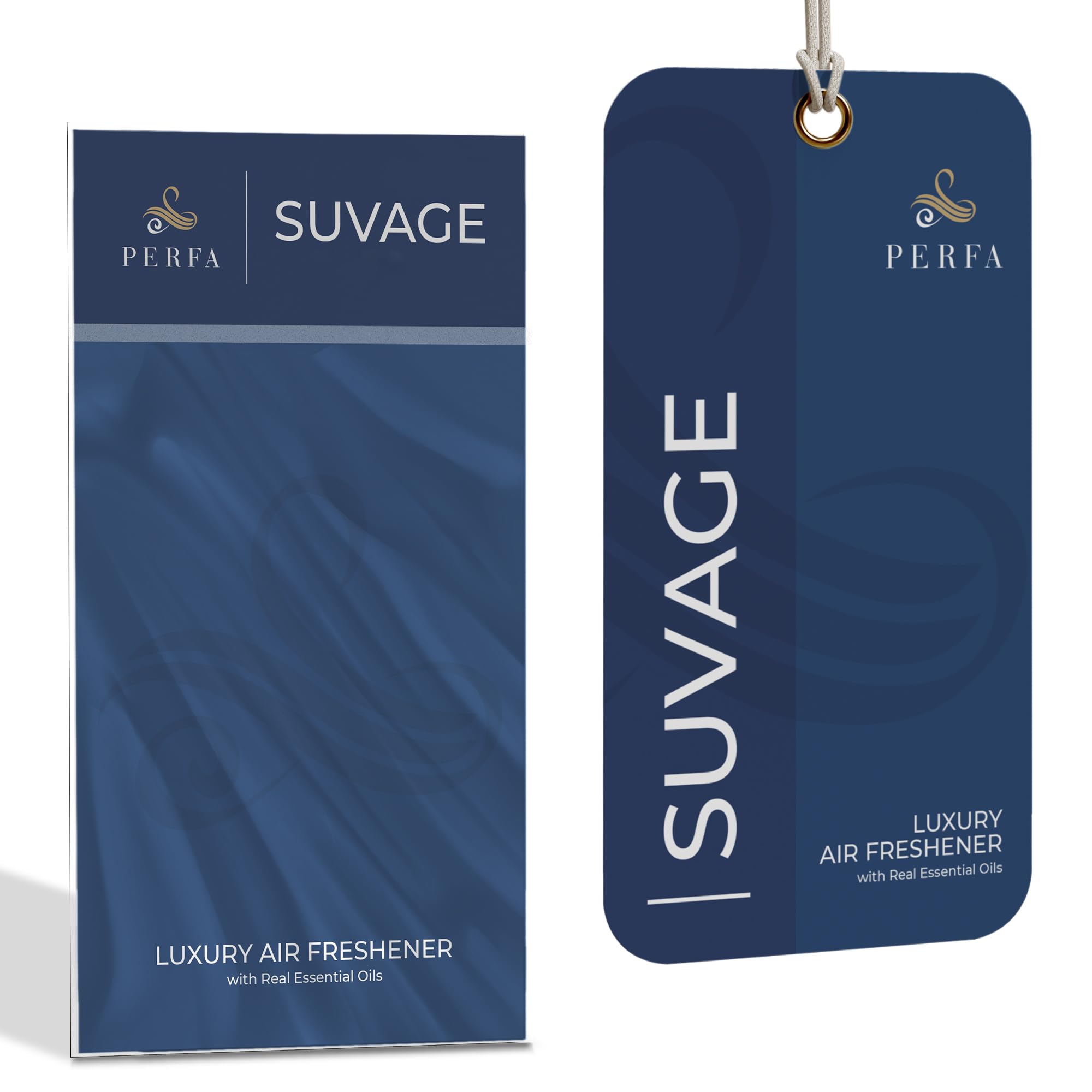 Perfa Solvère Disposable Card Freshener for Men | Strong Blue Car Scents Air Freshener | 1 Count Odour Eliminating Technology