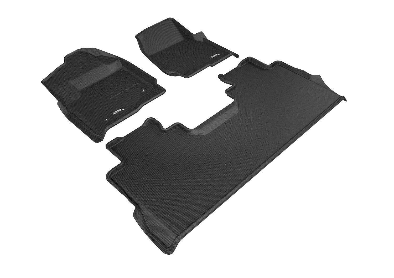 3D MAXpider Custom Fit Kagu Floor Mat (Black) Compatible with Ford F250/350/450 Crew Cab 20172024 (w/ Bench Seat, Under Seat S
