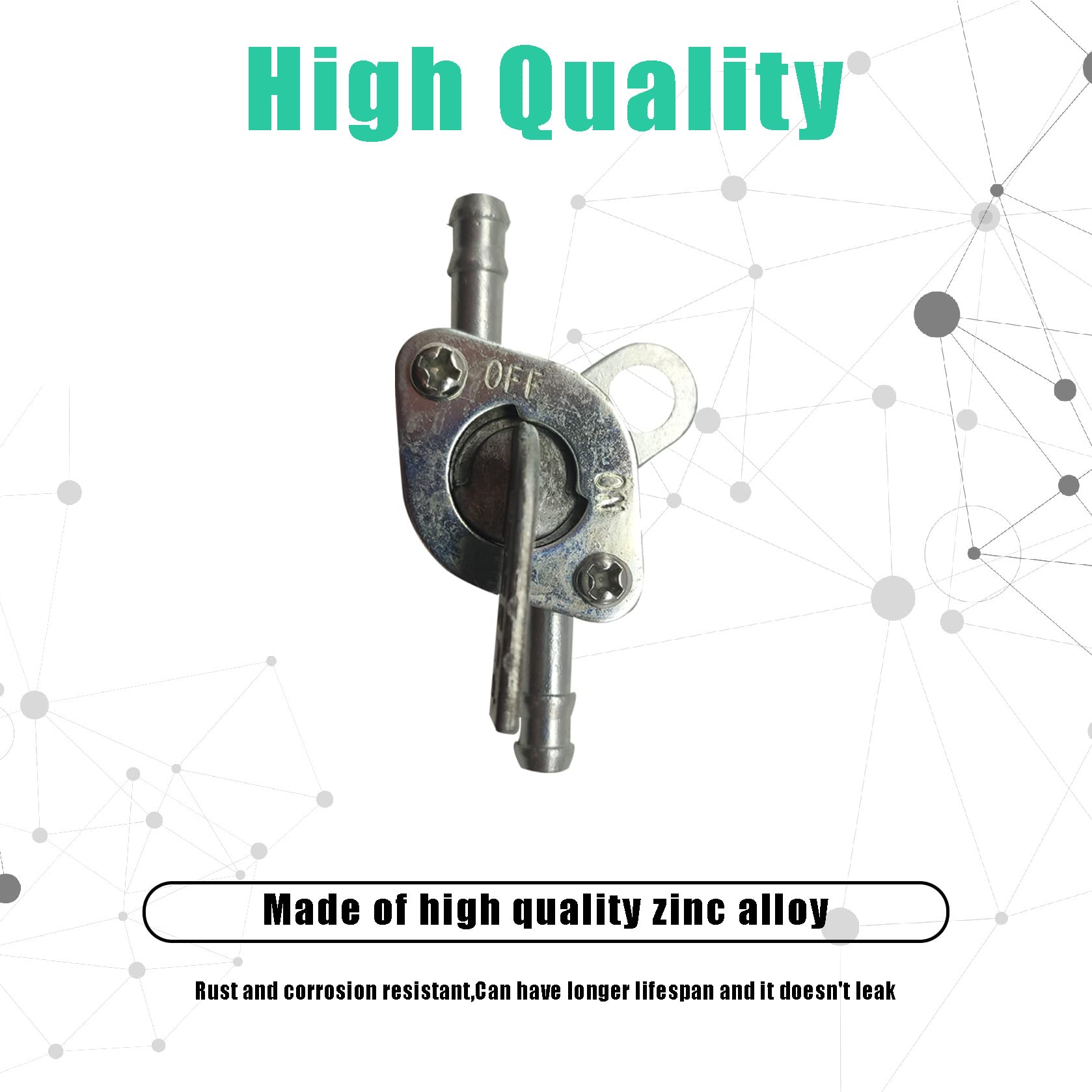 2 Pcs Inline Fuel Tank Tap Valve Petcock On-Off Switch for 50cc 70cc 90cc 100cc 110cc Mini bike Dirt bike Pit bike Tao Tao Pocke