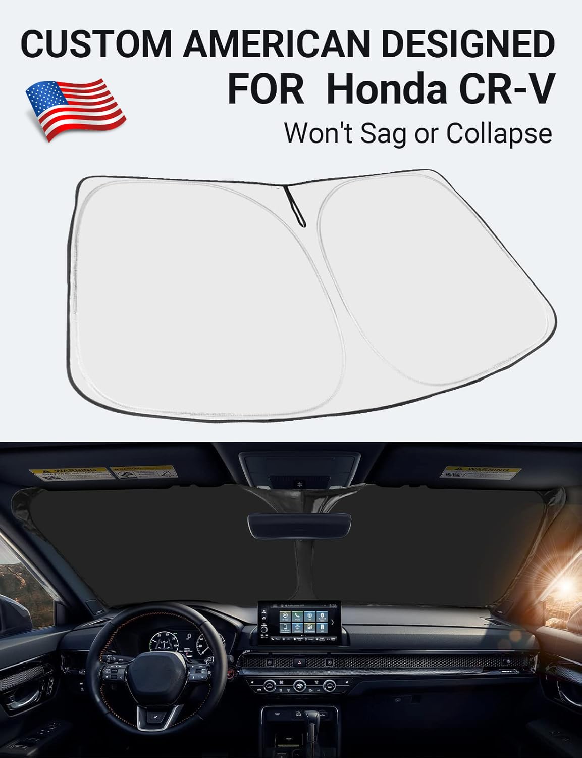 Proadsy 2025 Upgrade Windshield Sunshade Custom For Honda Crv 2023 2024 2025 Block Sun & Uv Foldable Front Window Car Shade Prot