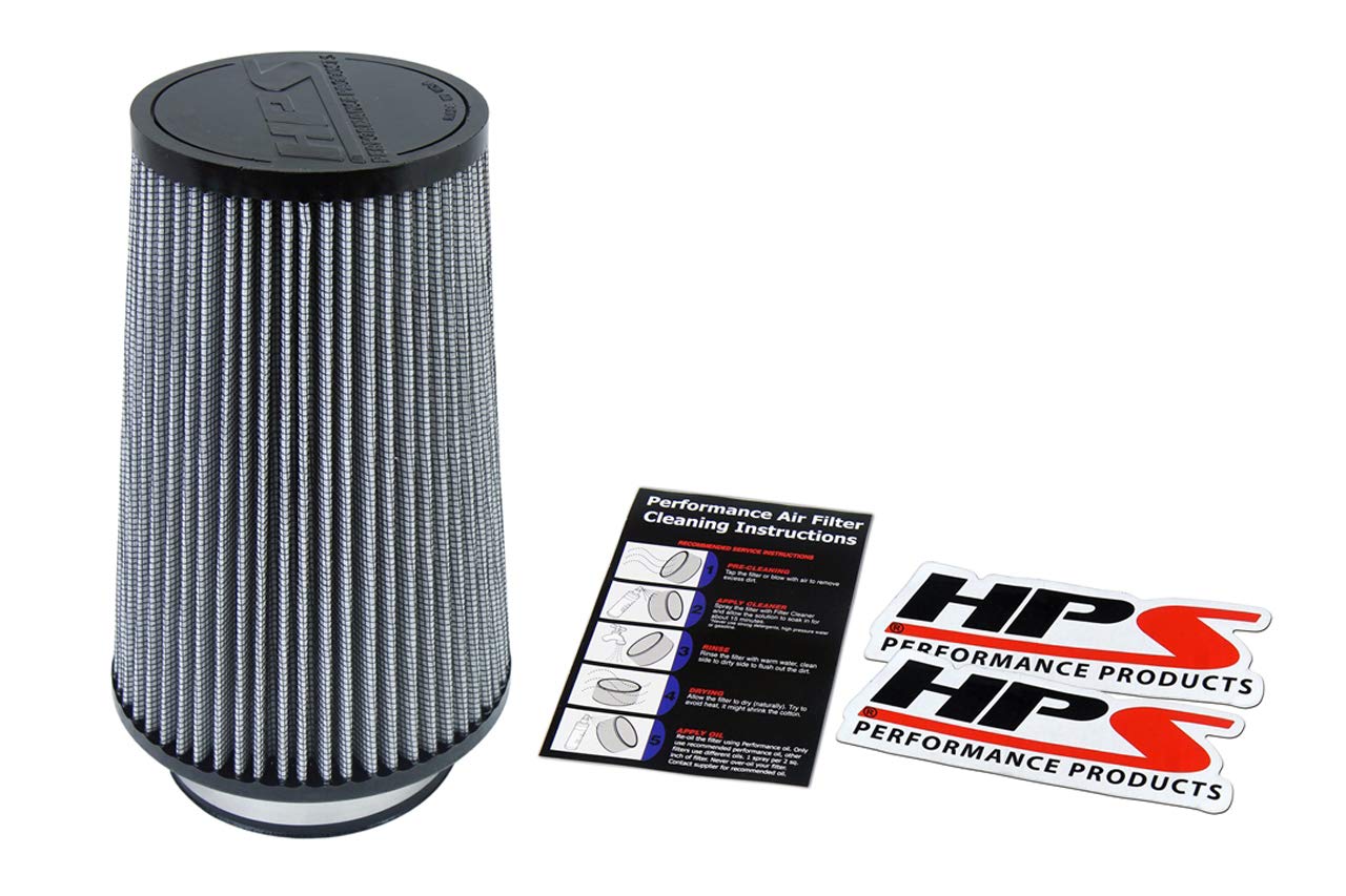 Hps Performance Air Filter 4'' Id, 9'' Element Length, 10.75'' Overall Length, Gray (Hps-4301)