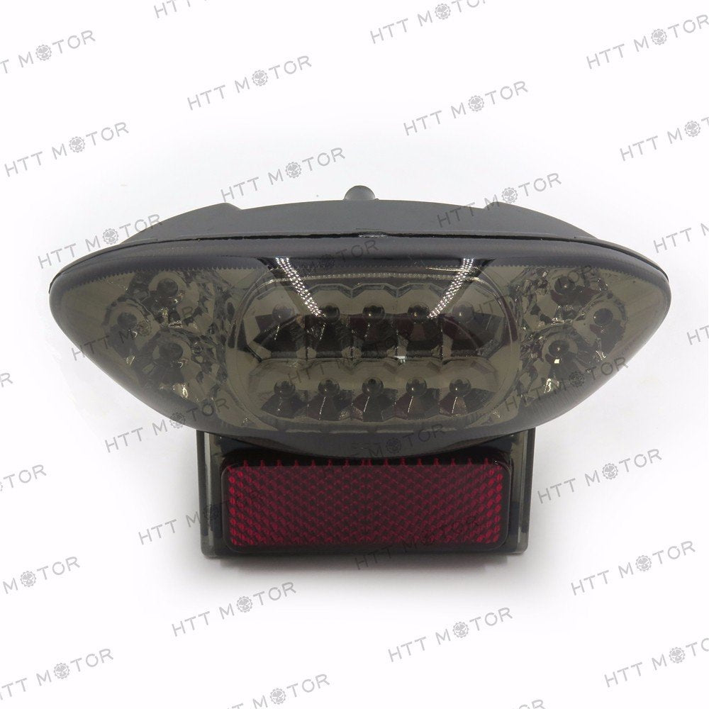 HTTMT MT031A- Custom Smoke Lens LED Brake Tail Light w/Integrated Turn Signals Indicators Compatible with 1999-2007 Suzuki Hayab