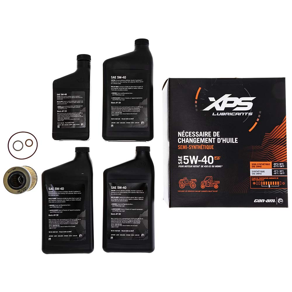 CAN AM Off-Road 4T 5W-40 Synthetic Blend Oil Change Kit for Rotax 450 cc - Model 779256/9779487