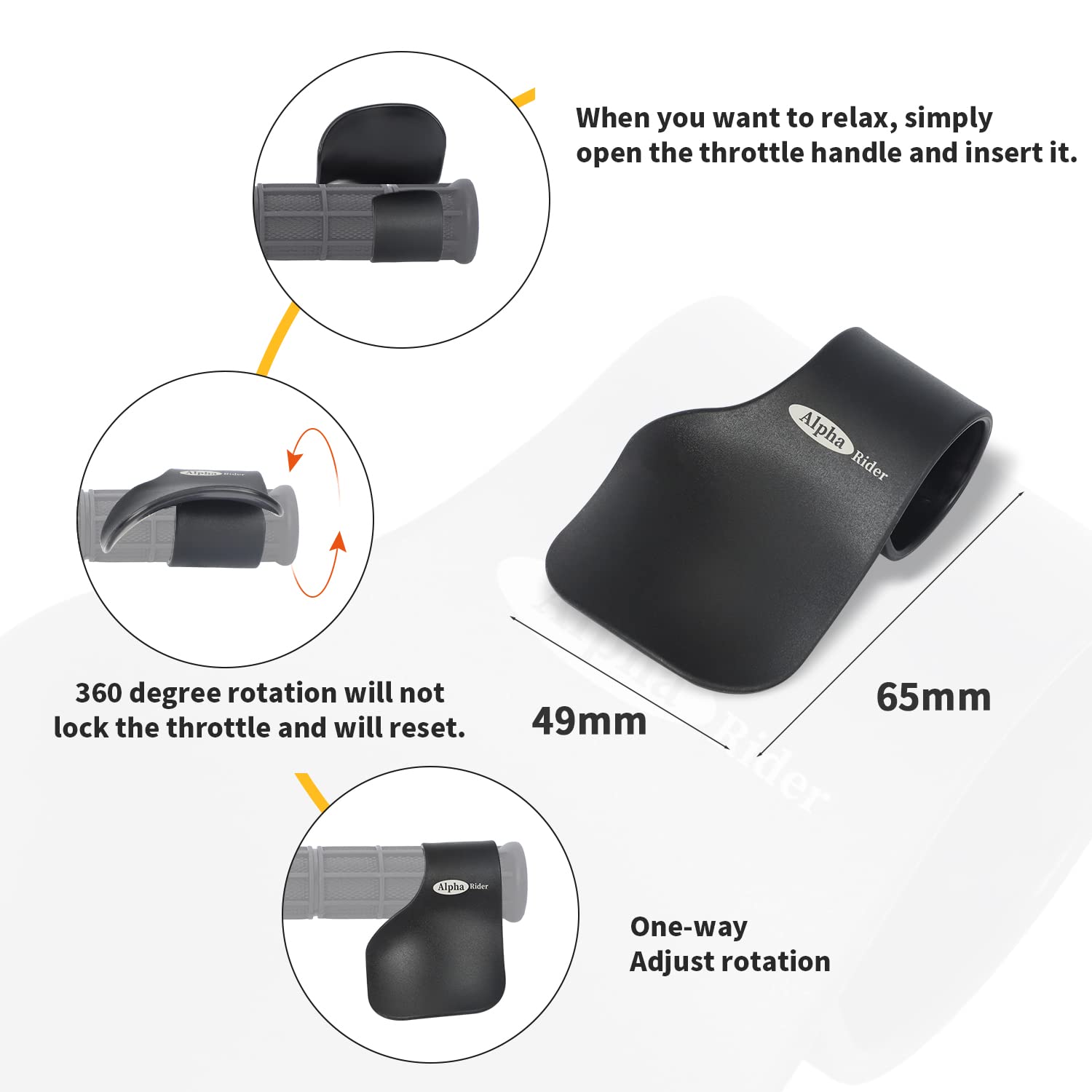 Alpha Rider Cruise Throttle Assist For 7/8'' Handlebar Universal Motorcycle Throttle Mounted Assist Oil Control For Street Bike
