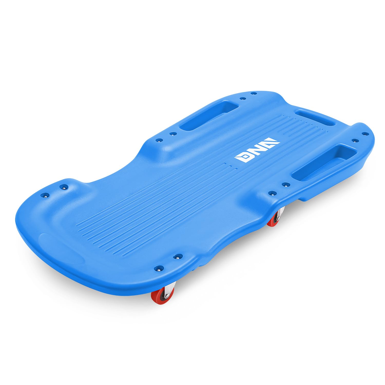 Dna Motoring 38 Inches Low Profile Plastic Rolling Garage Shop Floor Creeper With Side Pockets & 6Pcs Casters, Blue, Tools-00391