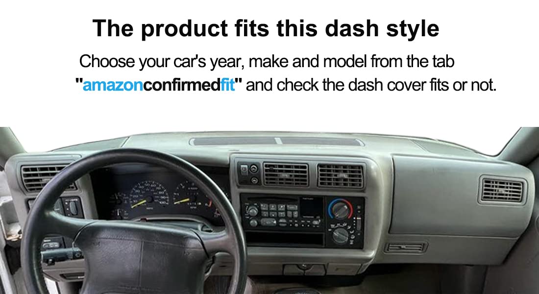 Yiz Dash Cover Mat for Chevrolet S10 Blazer & GMC Jimmy, Fabric, 94-97 Black, Model YIZ59574j34, Standard Size