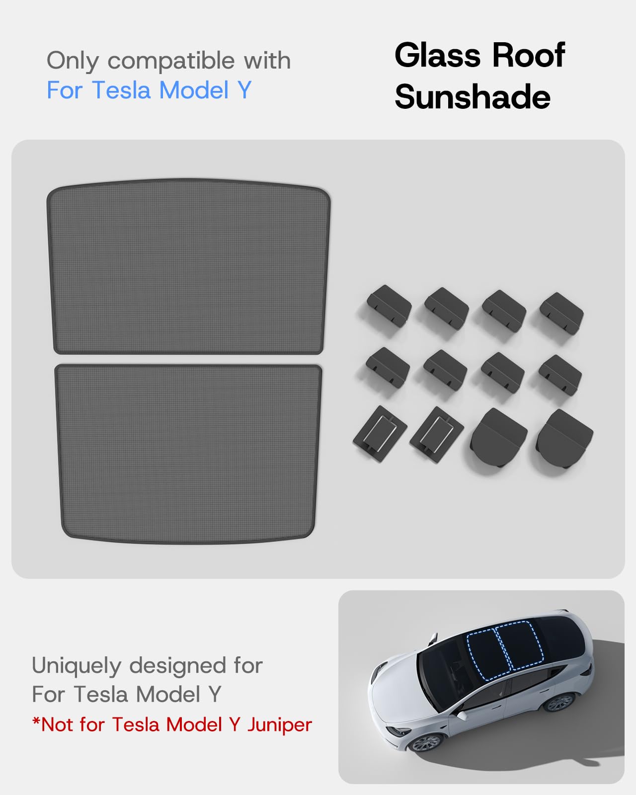 SUMK Sunshade Roof for Tesla Model Y 2025 - Foldable, No Sag & No Gap, Mesh, Model DM-126
