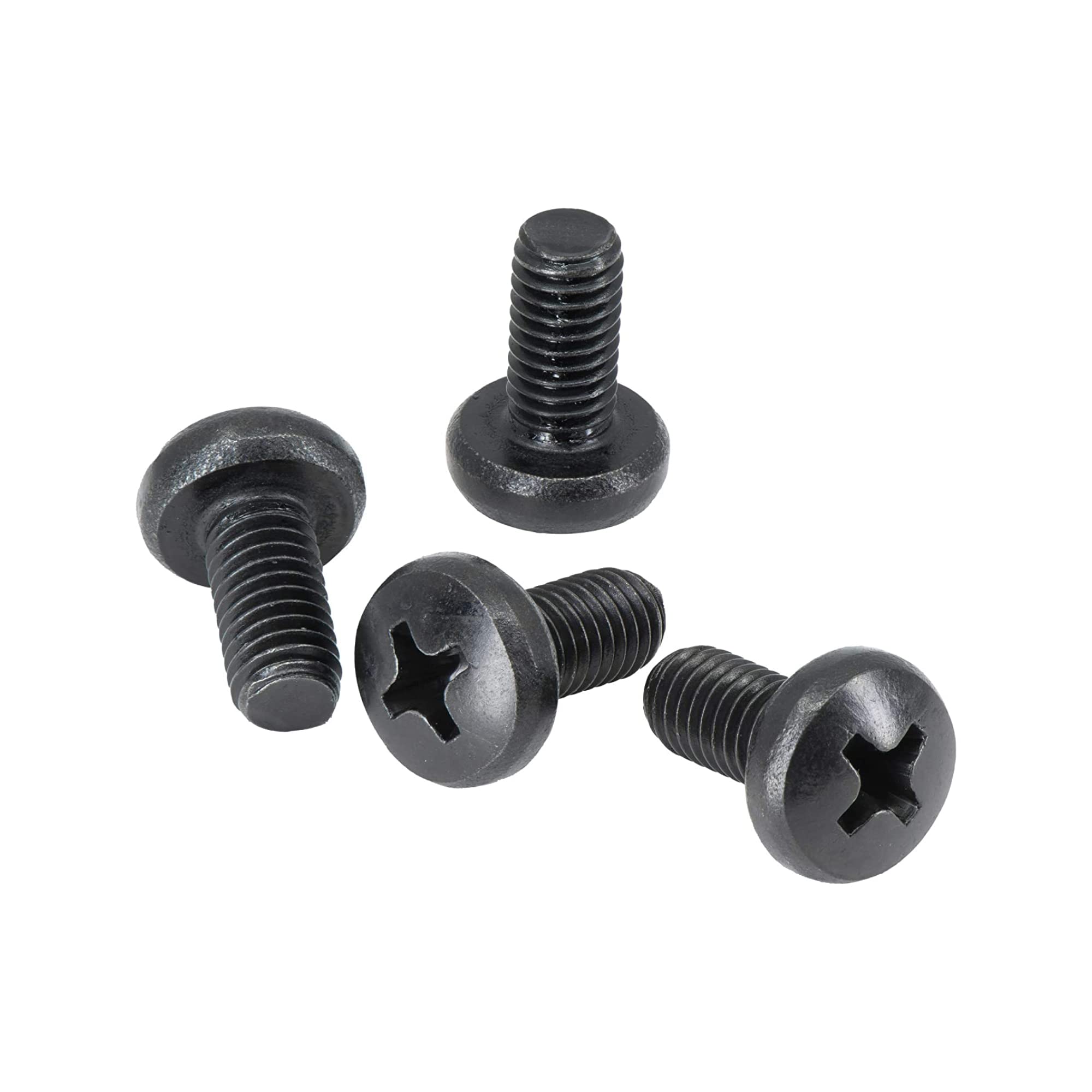 MAKERS BOLT Black License Plate Screws, Stainless Steel, M6-1.0 x 10mm, Pack of 4
