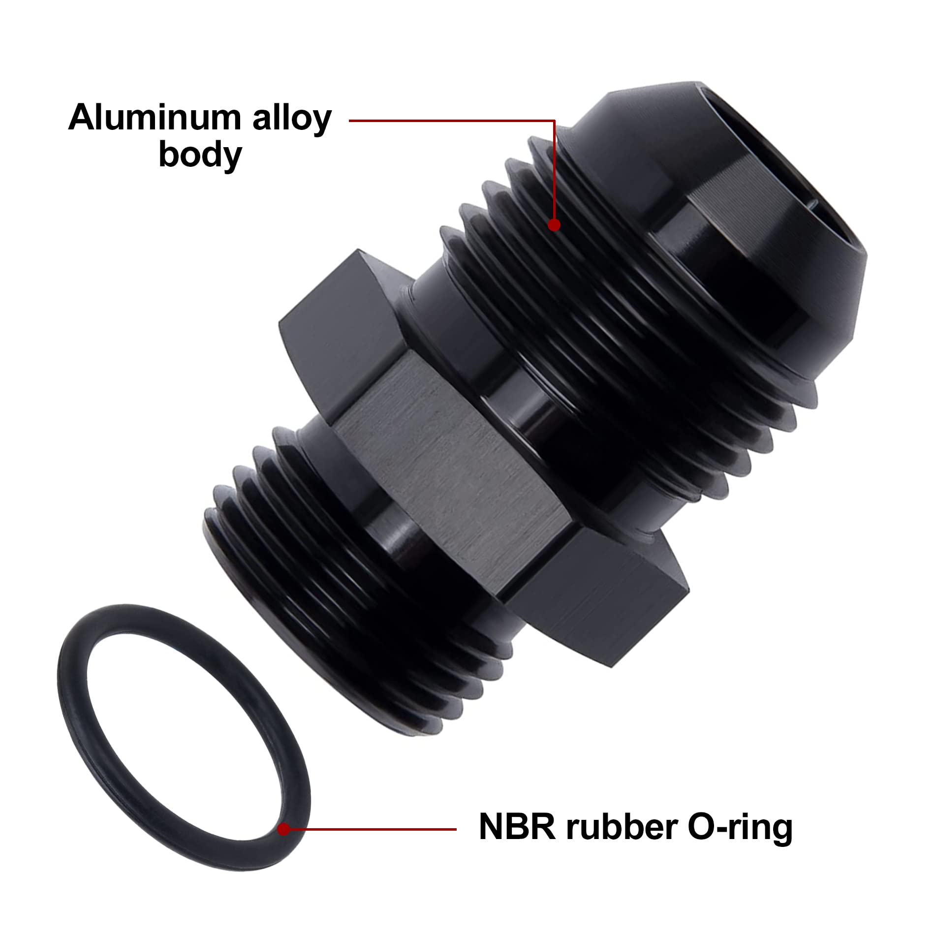 Evil Energy 10An Flare To An8 Orb Male O-Ring Fitting Adapter 2Pcs
