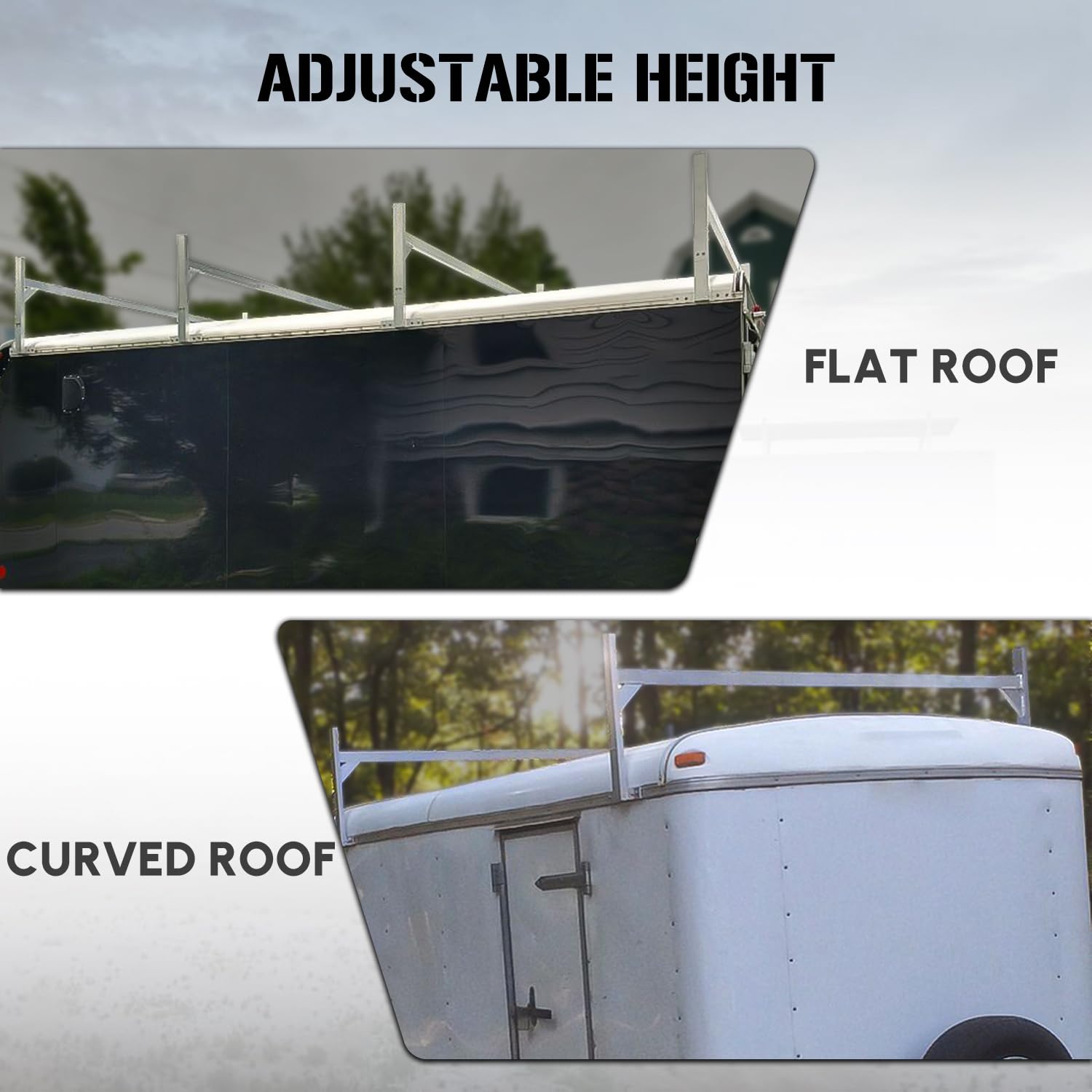StarONE Adjustable Aluminum Trailer Ladder Rack - Fits Open & Enclosed Trailers, Model XDC62, Metallic Finish