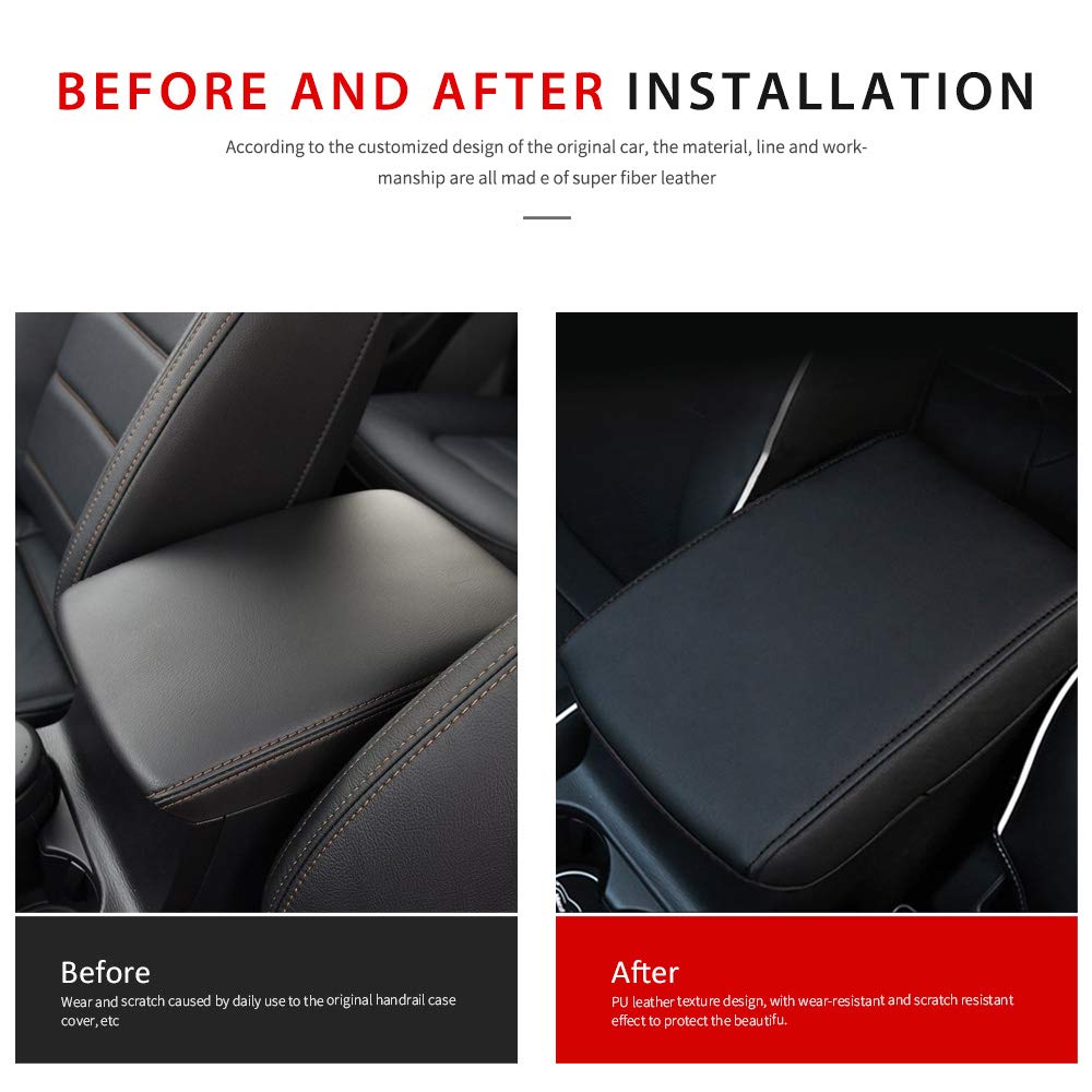INTGET Black Car Center Console Cover for Mazda CX-5 (2018-2024) - Armrest Protector, Dog Seat Lid Cover, Accessories