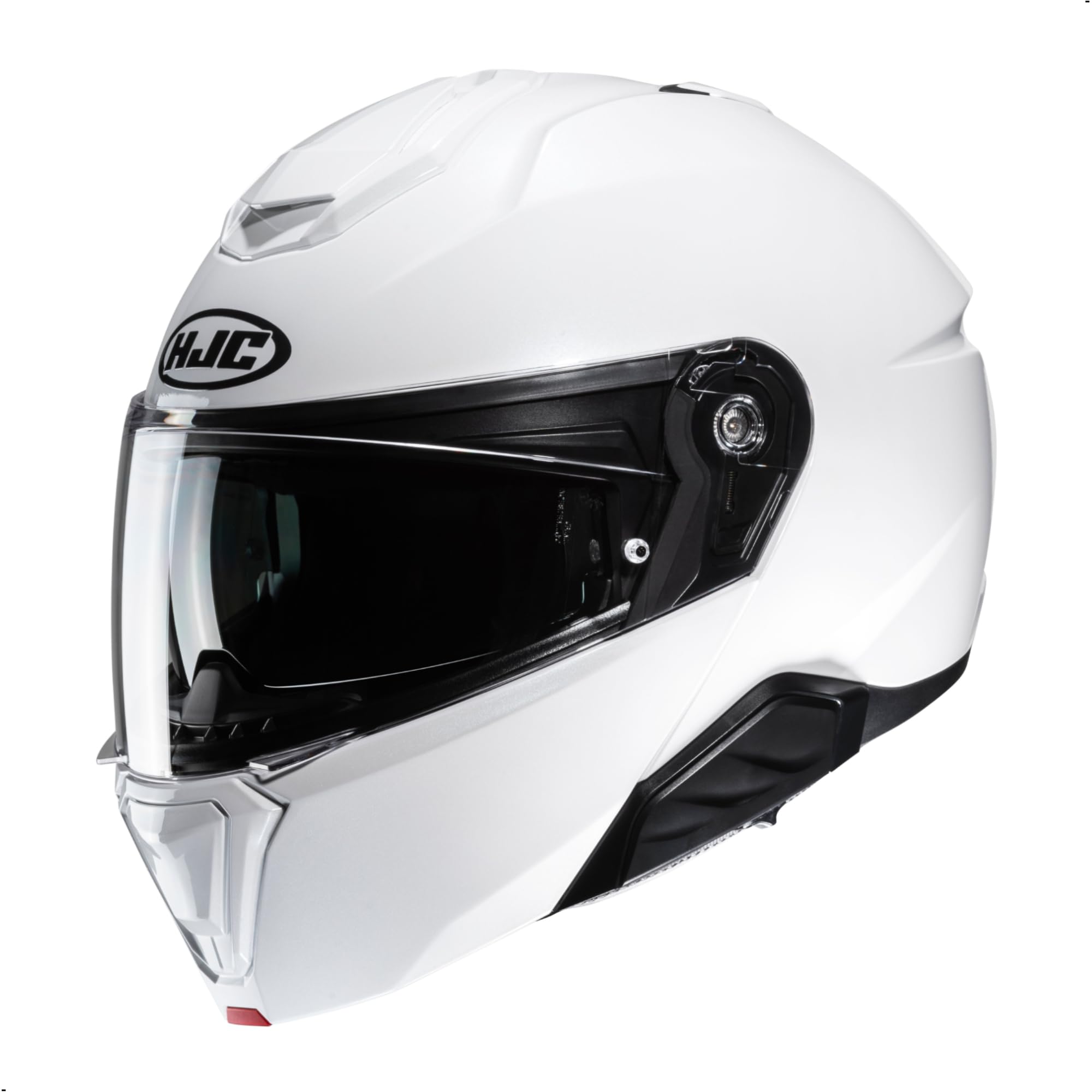 HJC i91 Solid Modular Motorcycle Helmet with HJ-33 Pinlock Shield, DOT Approved (White, X-Large)
