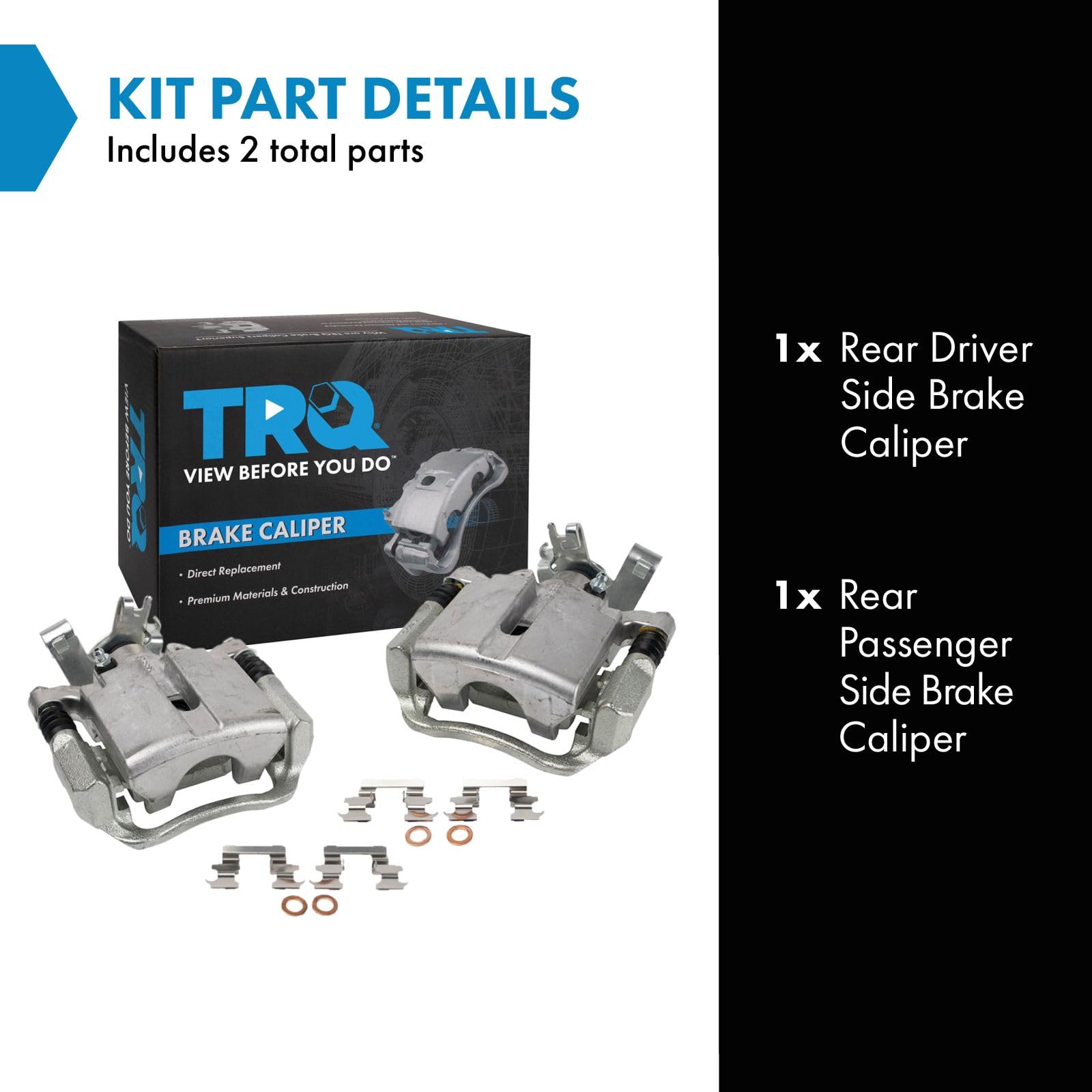 Trq Rear Brake Caliper Set Compatible With 2005-2008 Chevrolet Cobalt 2008-2010 Hhr 2004-2012 Malibu 2007-2009 Pontiac G5 2005-2