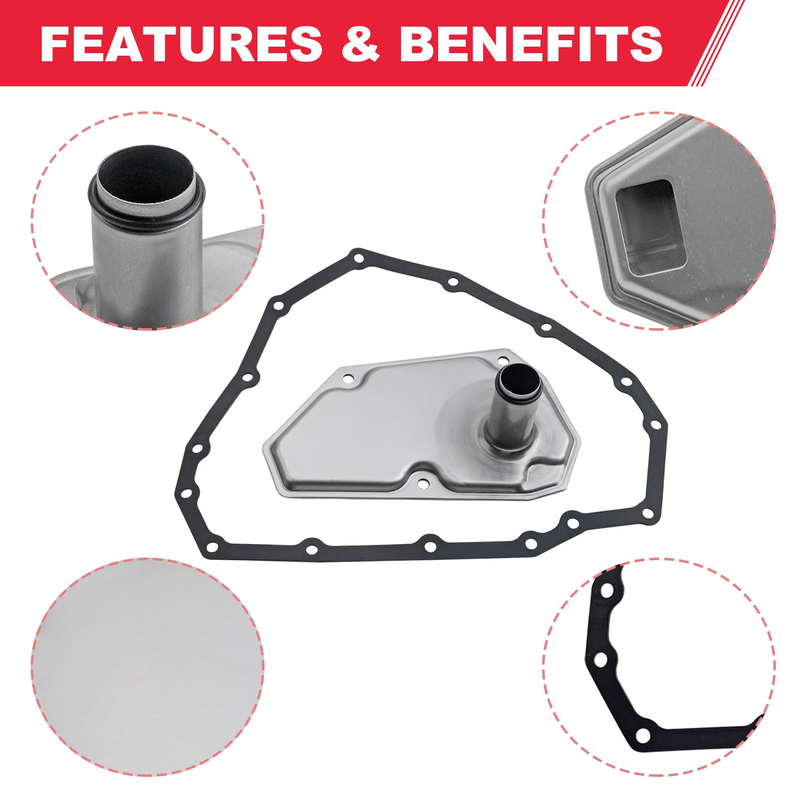 Fitede RE0F11A JF015E Transmission Filter Oil Pan Gasket Kit Fits for 2012-2019 Nissan Versa Sentra Versa Note Replaces# 33010-J