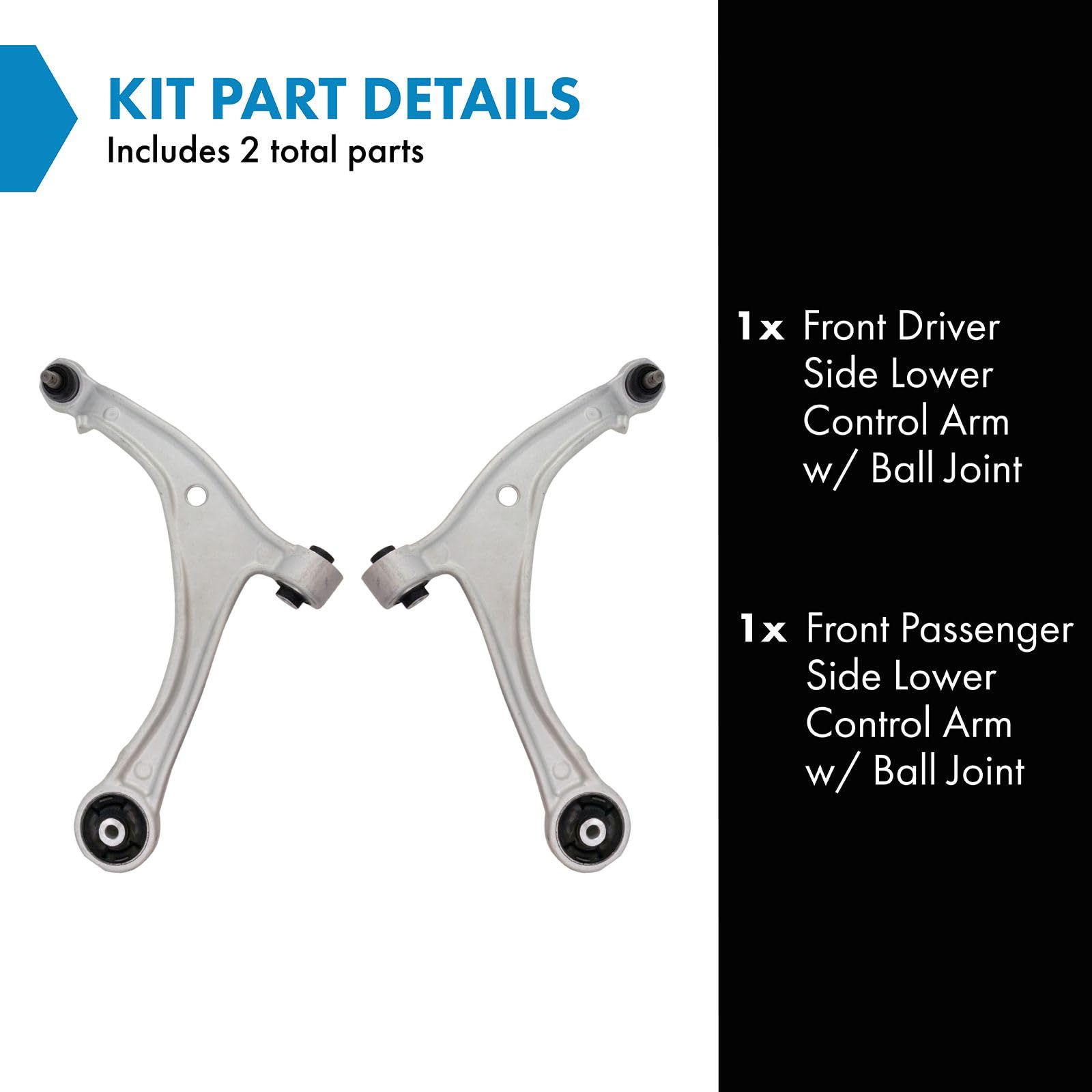 Trq Front Lower Control Arm With Ball Joint Set Driver & Passenger Side Lower Compatible With 2014-2017 Honda Odyssey