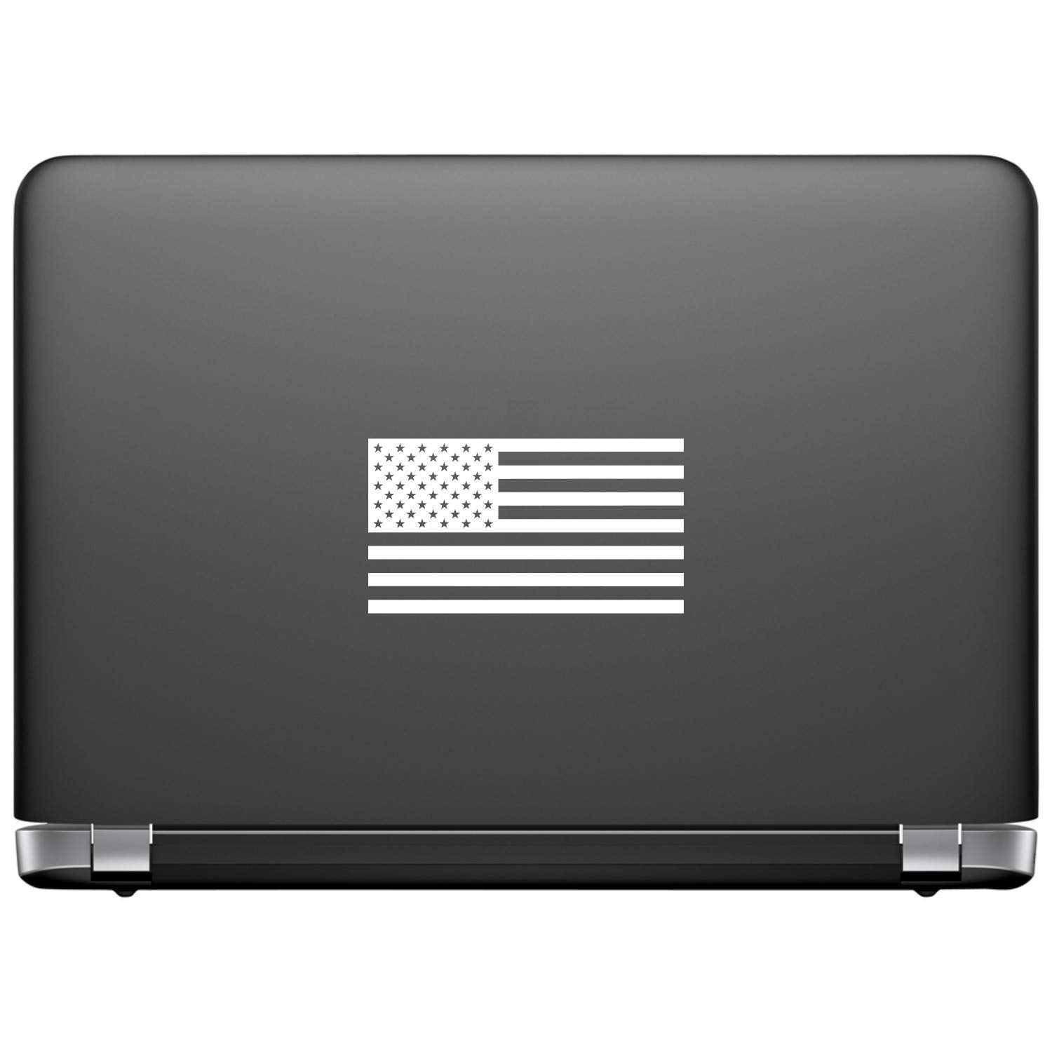 American Us Flag [Pick Color/Size] Vinyl Decal Sticker For Laptop/Car/Truck/Window/Bumper (5In X 2.8In [3-Pack], Gloss White)
