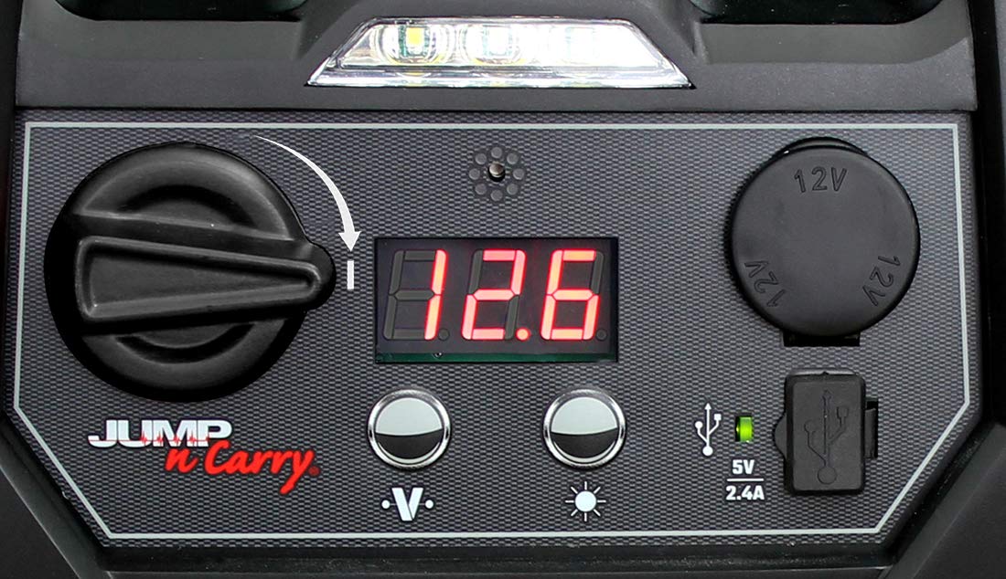 Clore Automotive Jump-N-Carry JNC550A 1100 Peak Amp Jump Starter with Air Compressor - Black
