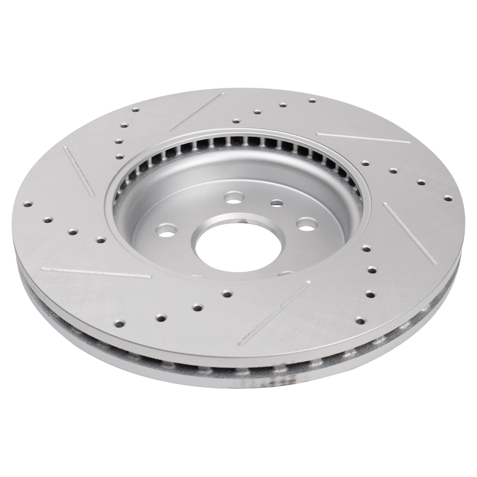 Trq Front Performance Brake Rotors Set Premium G-Coated Cross Drilled & Slotted Compatible With 2013-2022 Buick Encore 2013-2014