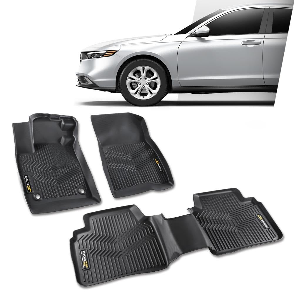 G-PLUS Floor Mats Compatible with Honda Accord 2023-2024 All Weather Full Cover Protection 1st & 2nd Row Liner TPE Car Floor Car