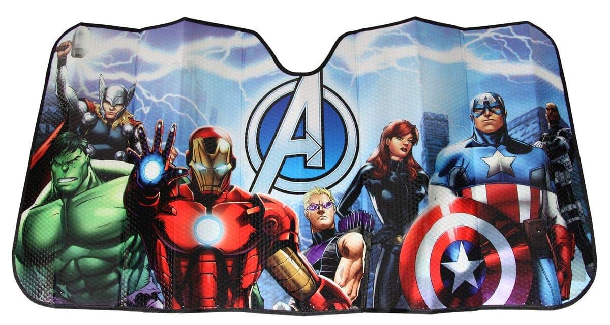 Plasticolor 003695R01 Marvel Avengers Accordion Style Car Truck SUV Front Windshield Sunshade