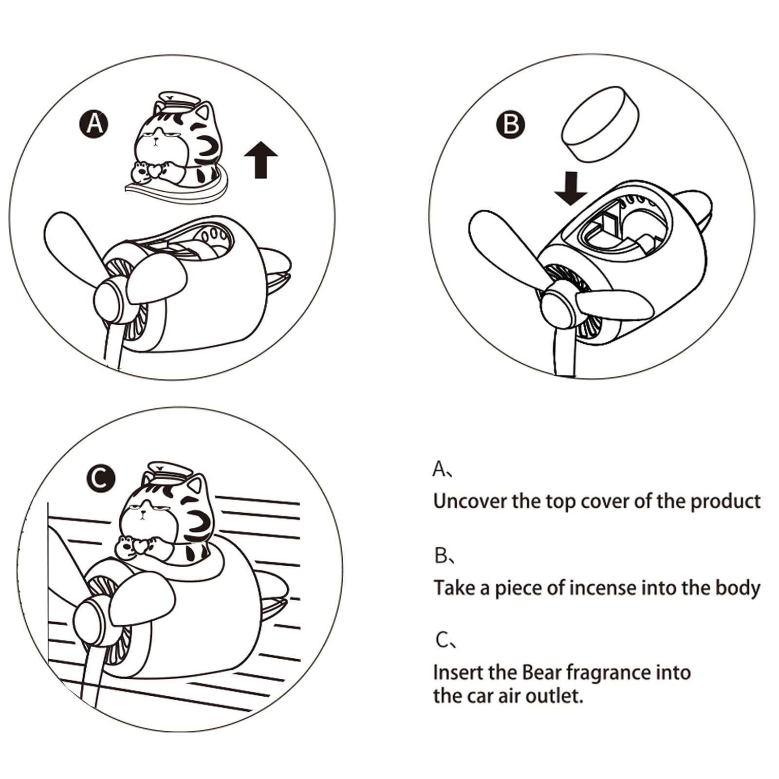 Cacacece Cute Dog Pilot Car Air Freshener - Creative Air Vent Clip Fragrance For Car, Long-Lasting Perfume Fragrance, Funny Auto