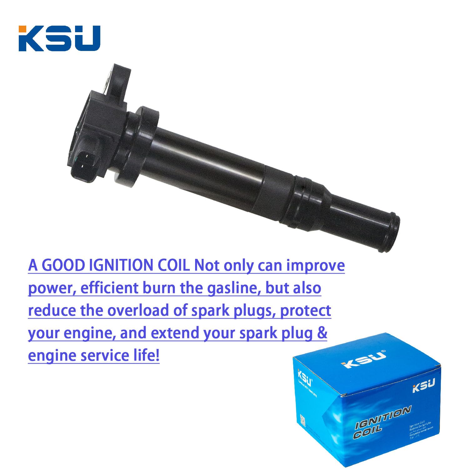 Ksu Coil Pack & Spark Plug Compatible With Hyundai Santa Fe 2.7L V6 2007 2008 2009