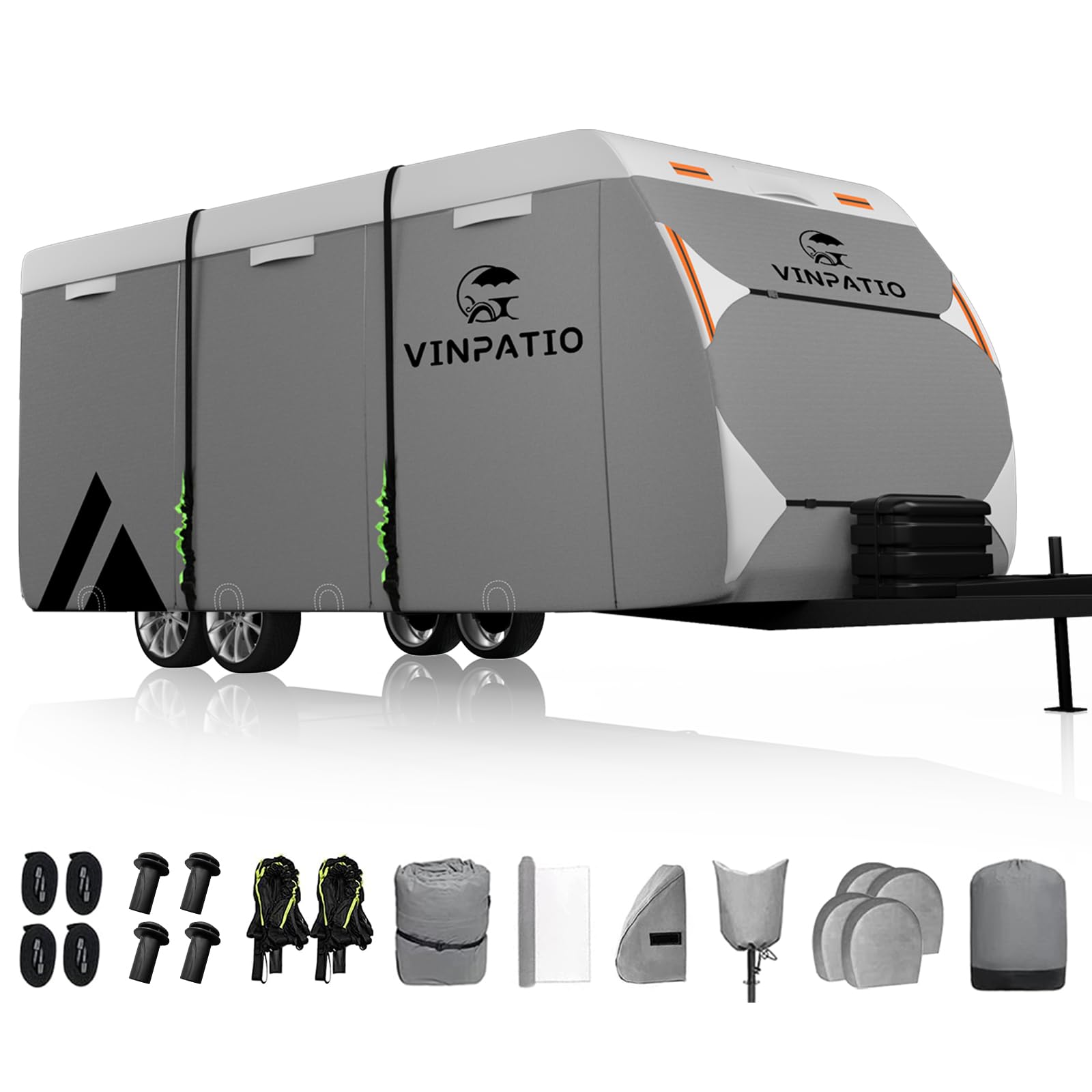 Vinpatio Travel Trailer Rv Cover: 7 Layers Heavy Duty Rv & Trailer Cover, Toy Hauler Cover Fits 14'-16' Rv Camper Cover With 4 T