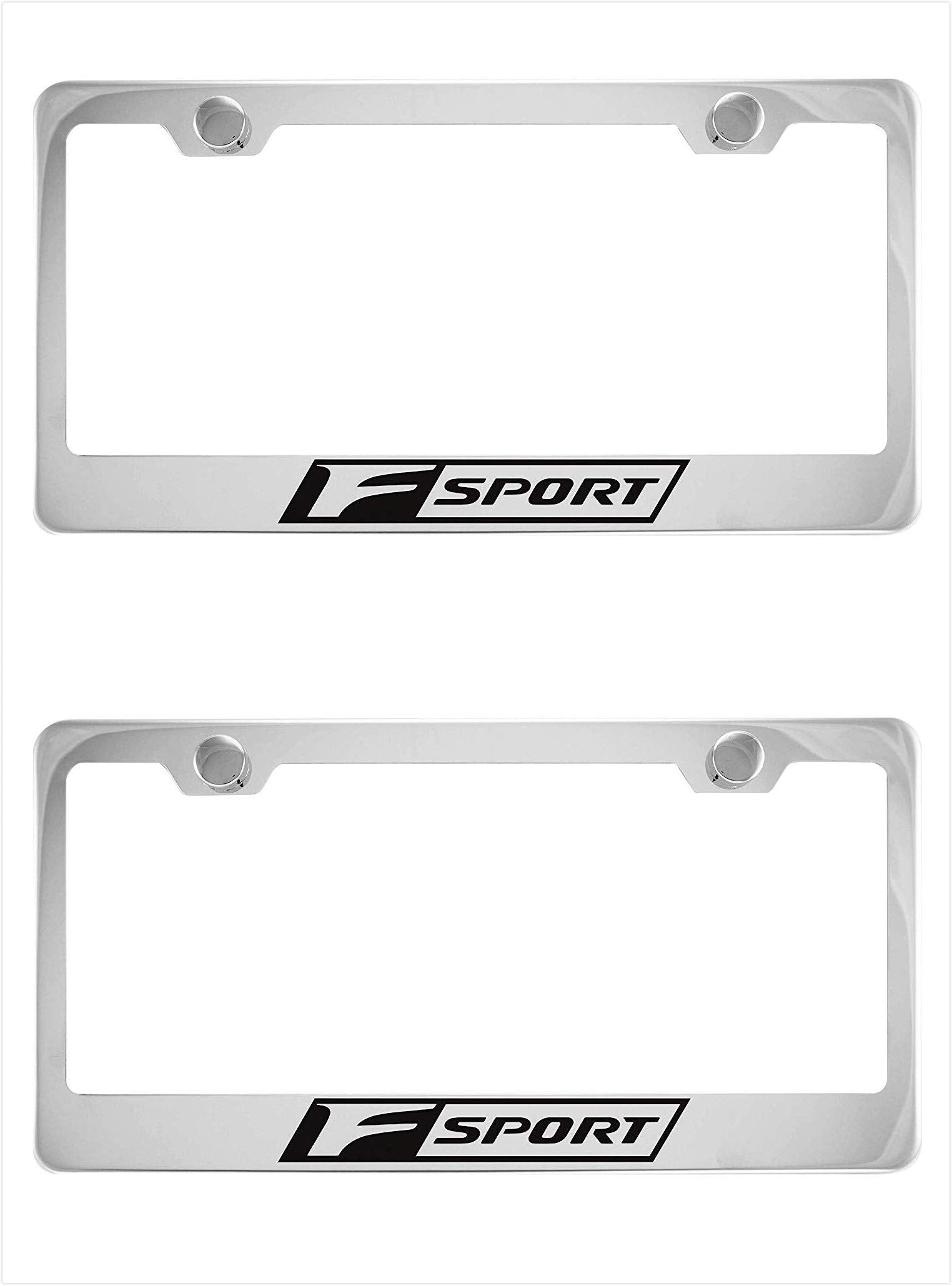 Kjufg Silver Chrome F-Sport Racing Stainless Steel License Plate Frame Cover For Lexus F Sport (2)