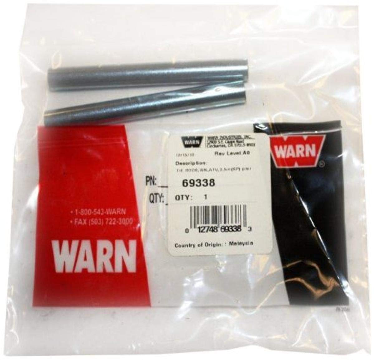 WARN 69338 Tie Rod for DC350 Hoist and A2000, A2500 and 2.5ci ATV Winches, 3.5'' Length, 1 Pair