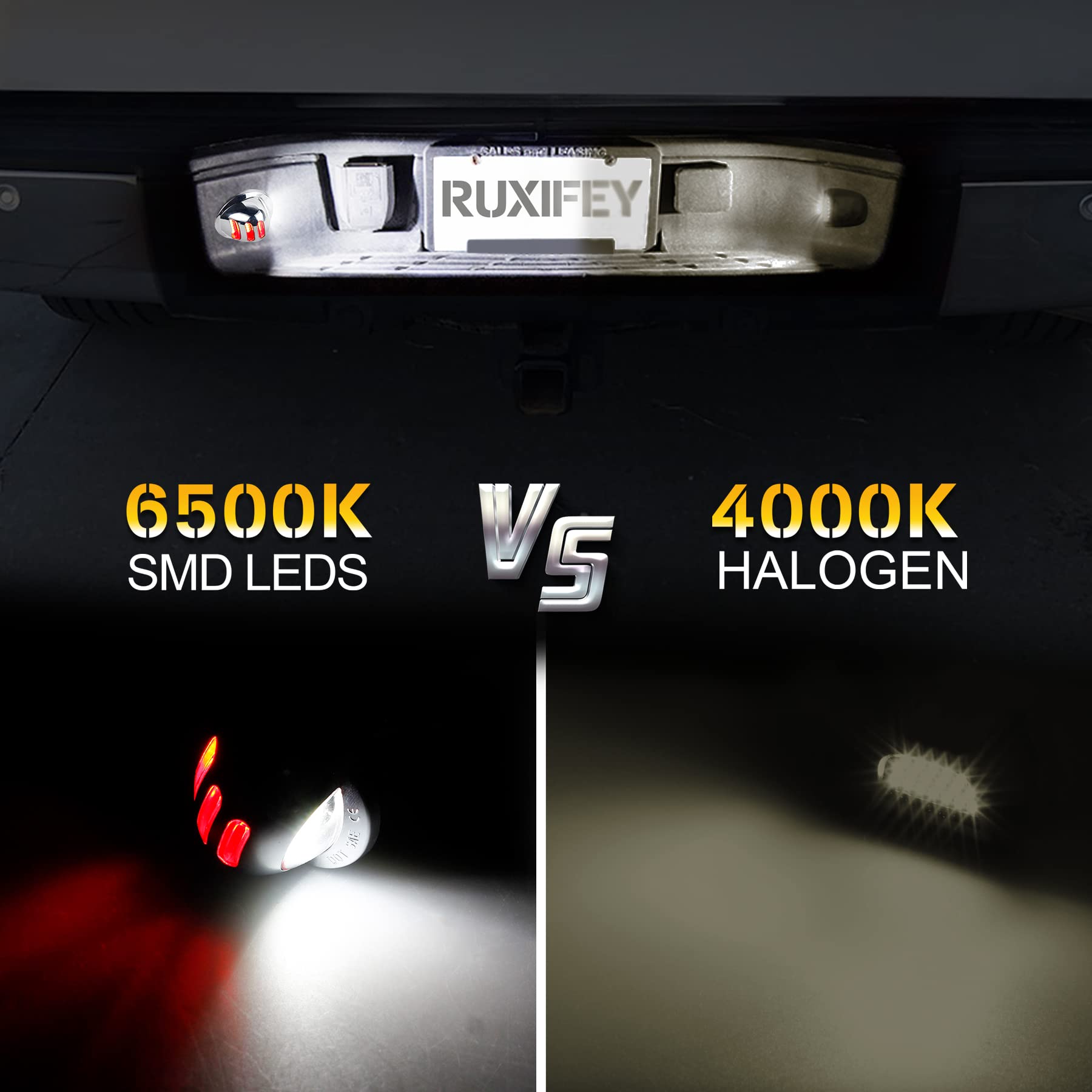 Ruxifey Chrome Led License Plate Lights Red Neon Tube Tag Light Compatible With Ford F150 F250 F350 F450 F550 Super Duty Lincoln